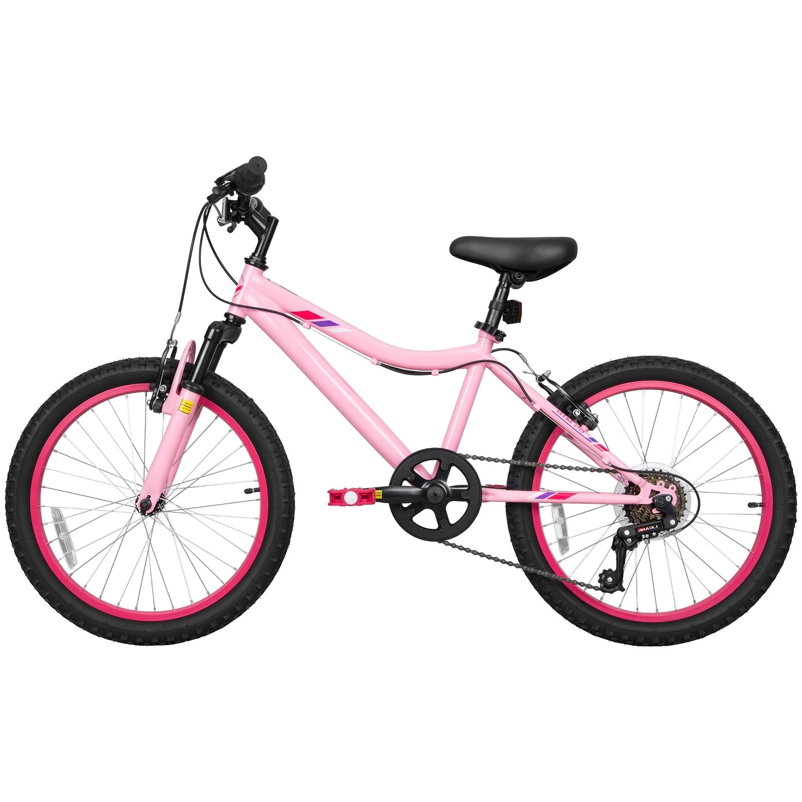 Hykolity 24 inch Kids Mountain Bike,7 Speed Kid Bicycle Age 8-14 Year Old with Front Suspension Fork,Adjustable Seat Height,High-Carbon Steel,Purple