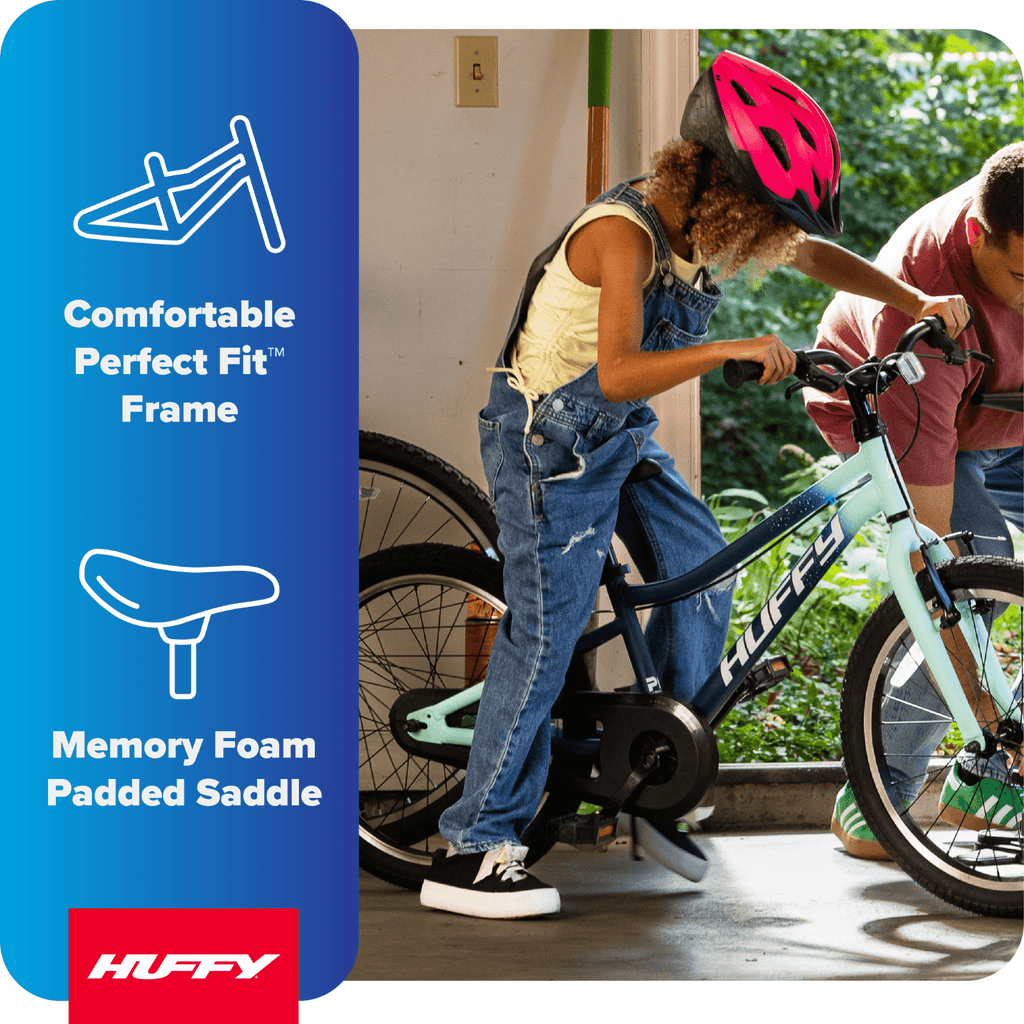 Huffy 20-Inch GRM Kids' Bike, Perfect Fit Frame for a Natural Riding Position, Dual Braking System for Confident Control, Full Chainguard for Safety, Fits Riders 45–52 Tall, Blue