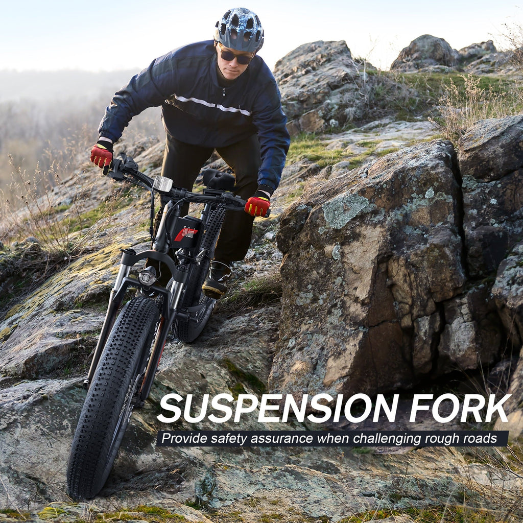 TotGuard 26x4 Electric Bike, Fat Tire 500W Ebike, Foldable Electric Bicycles E Bikes for Adults Electric 48V 10Ah Battery, Dual Shock Absorber, Lockable Fork UL2849