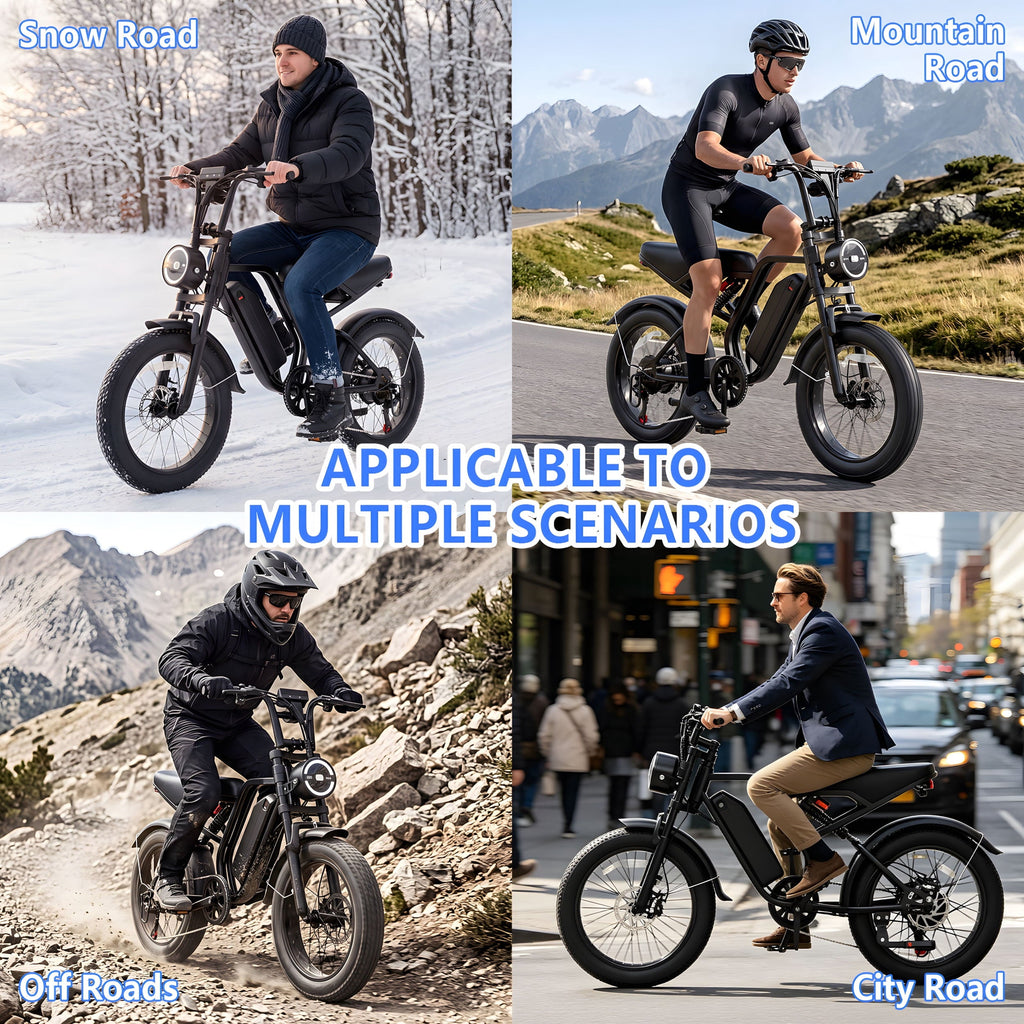 Gegaibe Electric Bike for Adults, 750W/1500W Peak Fat Tire E-Mountain Bicycle, Wireless CarPlay & Android Auto, UL2849