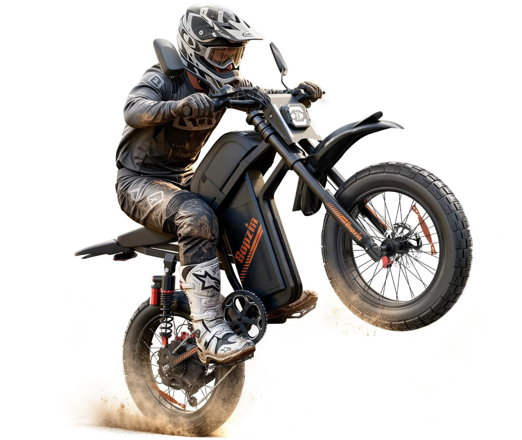 3000W Off-Road Electric Motorcycle, 60 Miles Long Range, 48V 30Ah Battery, 14 Fat Tire Trail Bike for Teens UL2849 Certified
