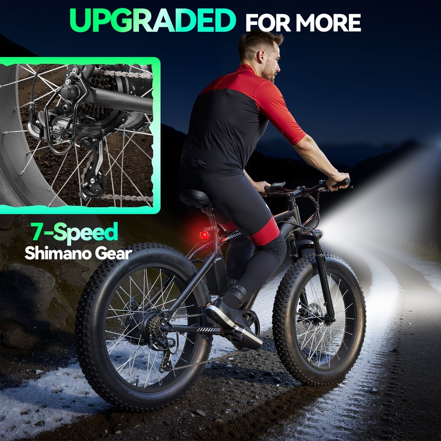 ZNH Peak 1000w Electric Bicycle for Adults,24*4 Fat Tire Ebike for Snow&Beach, Electric Mountain Bike w 48V 13AH Removable Battery, UL2849 , Black
