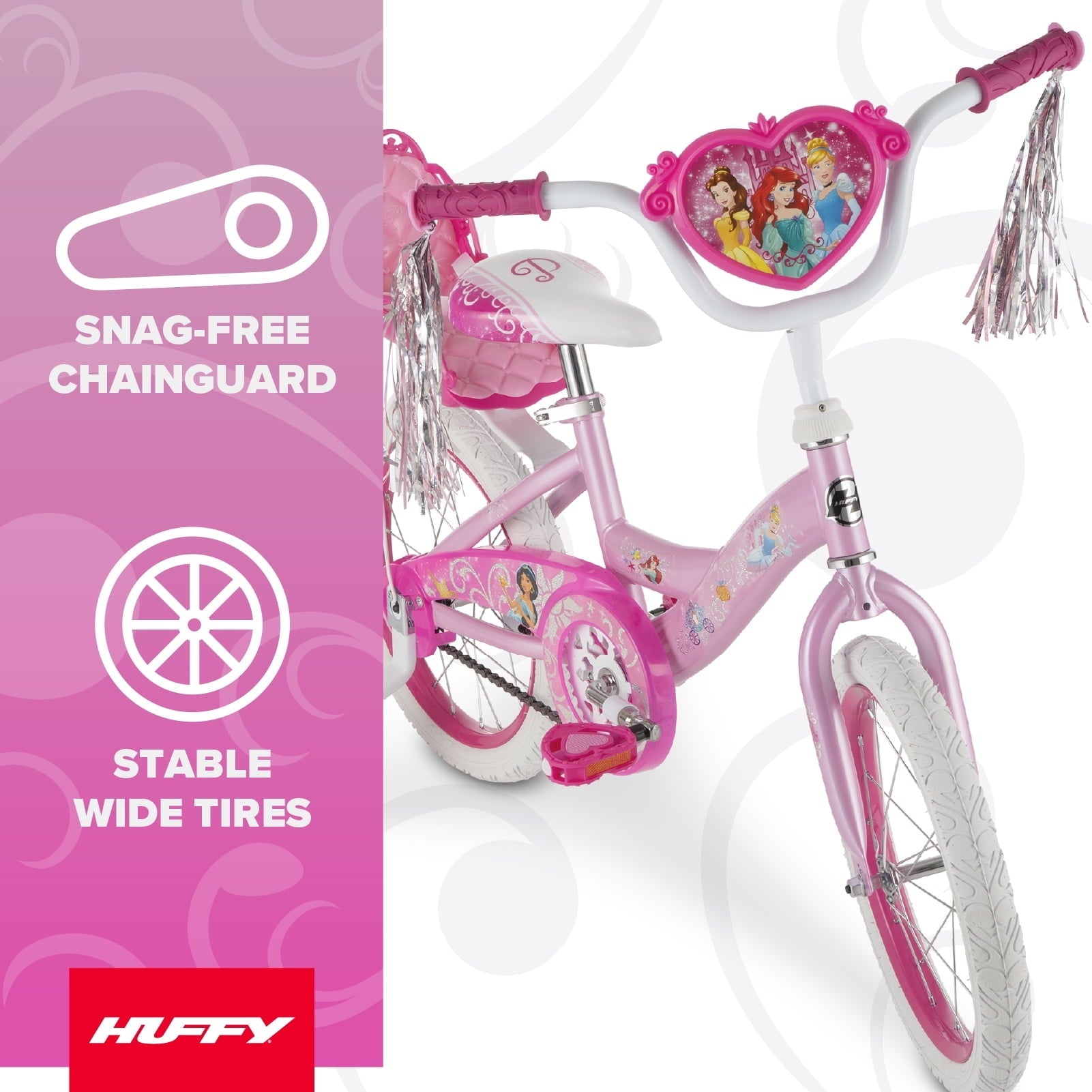 Huffy 16 Disney Princess Kids' Bike, Fits Riders 3'5 - 4'0, Pink, Child, Girl's