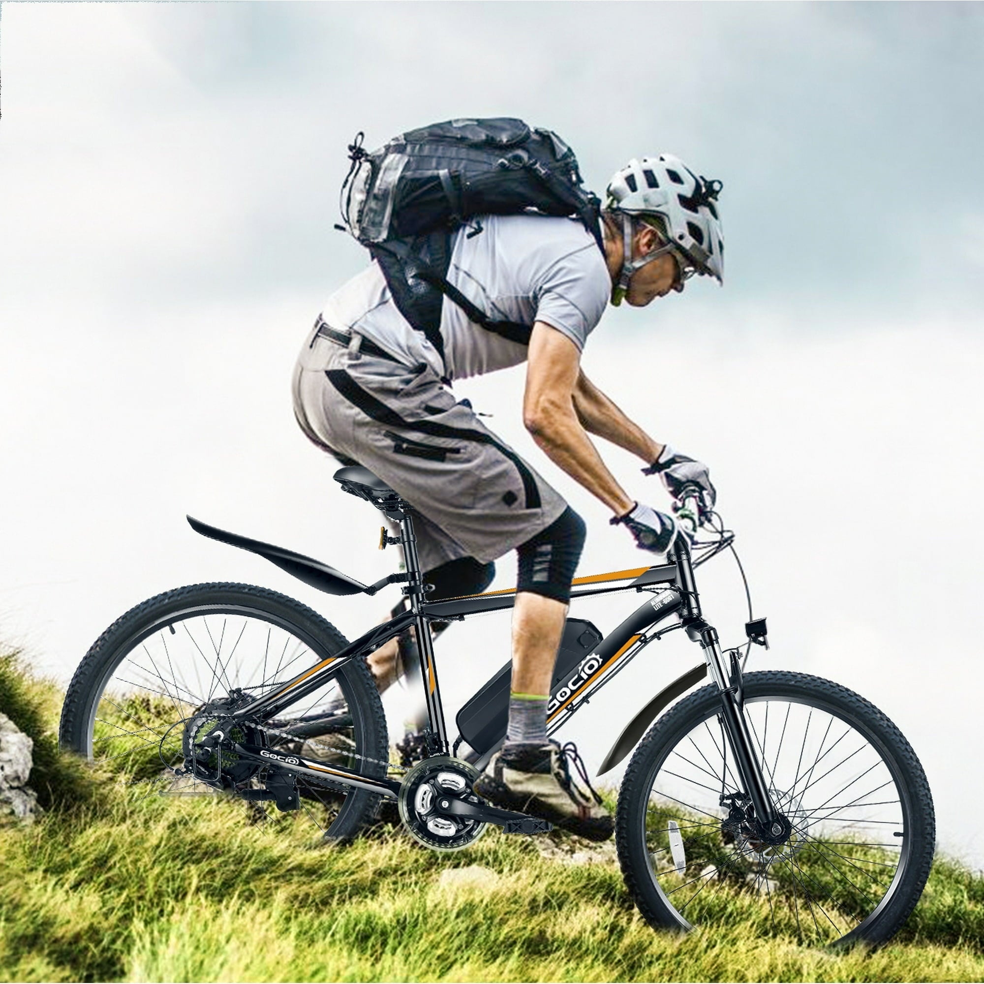 Gocio Peak 750W Electric Bike 26 Electric Bicycle for Adults Max 19.8mph Cruise Control System Ebike, 48V 375Wh Mountain Bike, 21 Speed for Man Woman UL2849 Certified