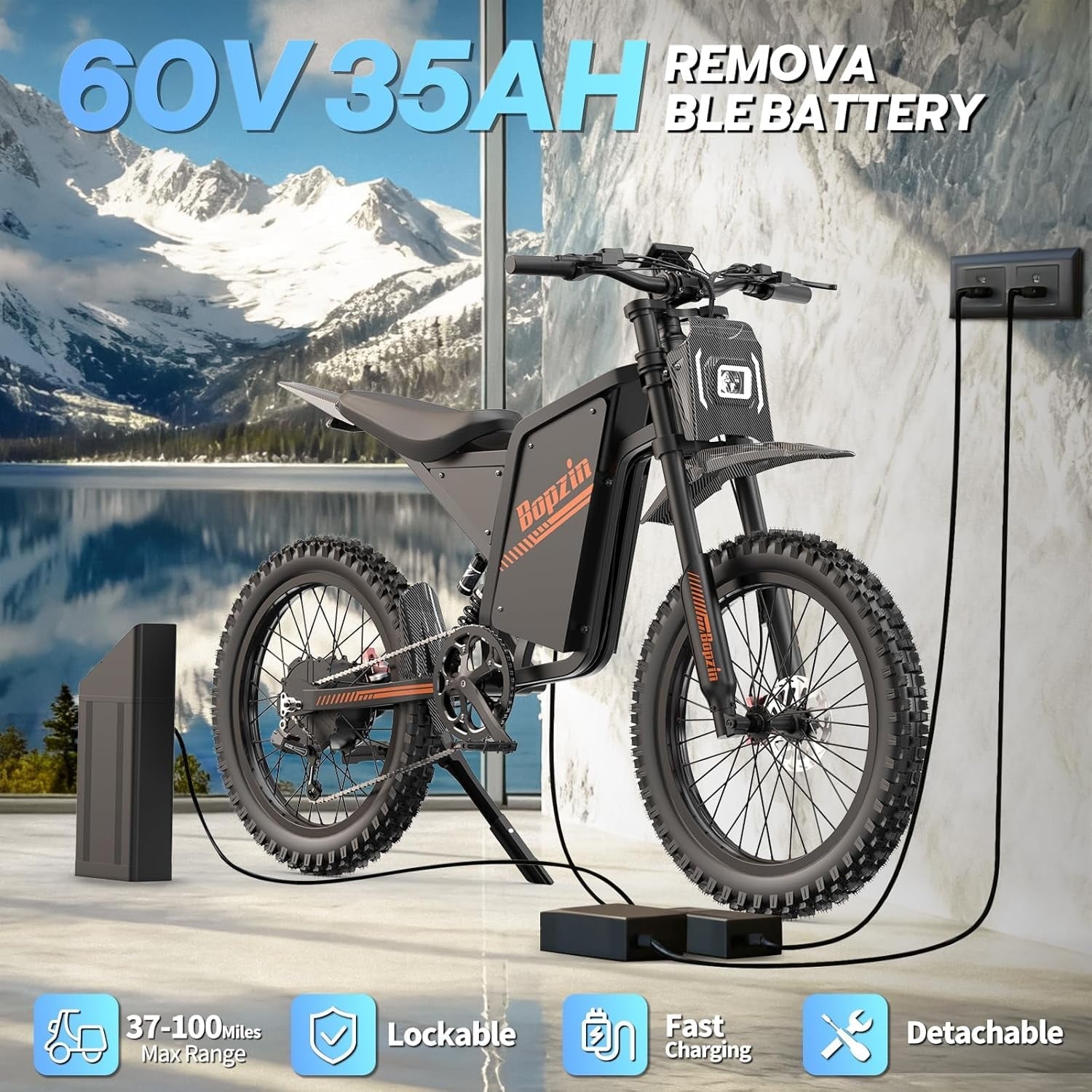 Electric Bike for Adults,1500W 35MPH,48V 20AH 30-80 Miles,20'' Fat Tire Mountain Bike with Rear Rack UL2849