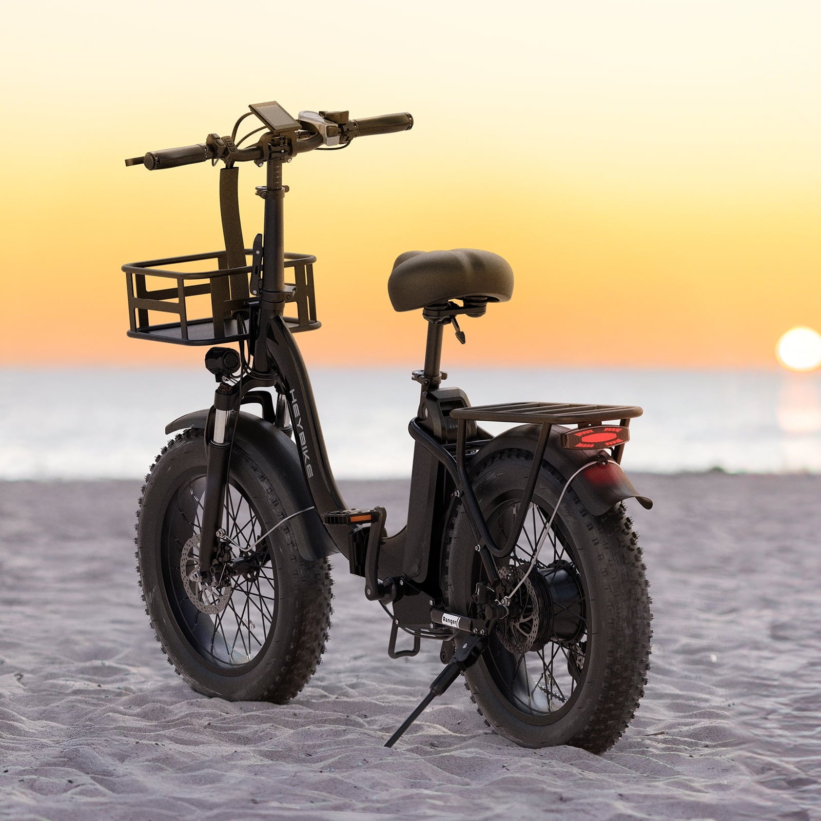 Heybike Ranger 2.0 Electric Bike for Adults, 1400W Peak Motor Foldable Ebike with 600Wh Removable Battery, 20 Fat Tire All-Terrain Electric Bicycle with Front Suspension, UL 2849