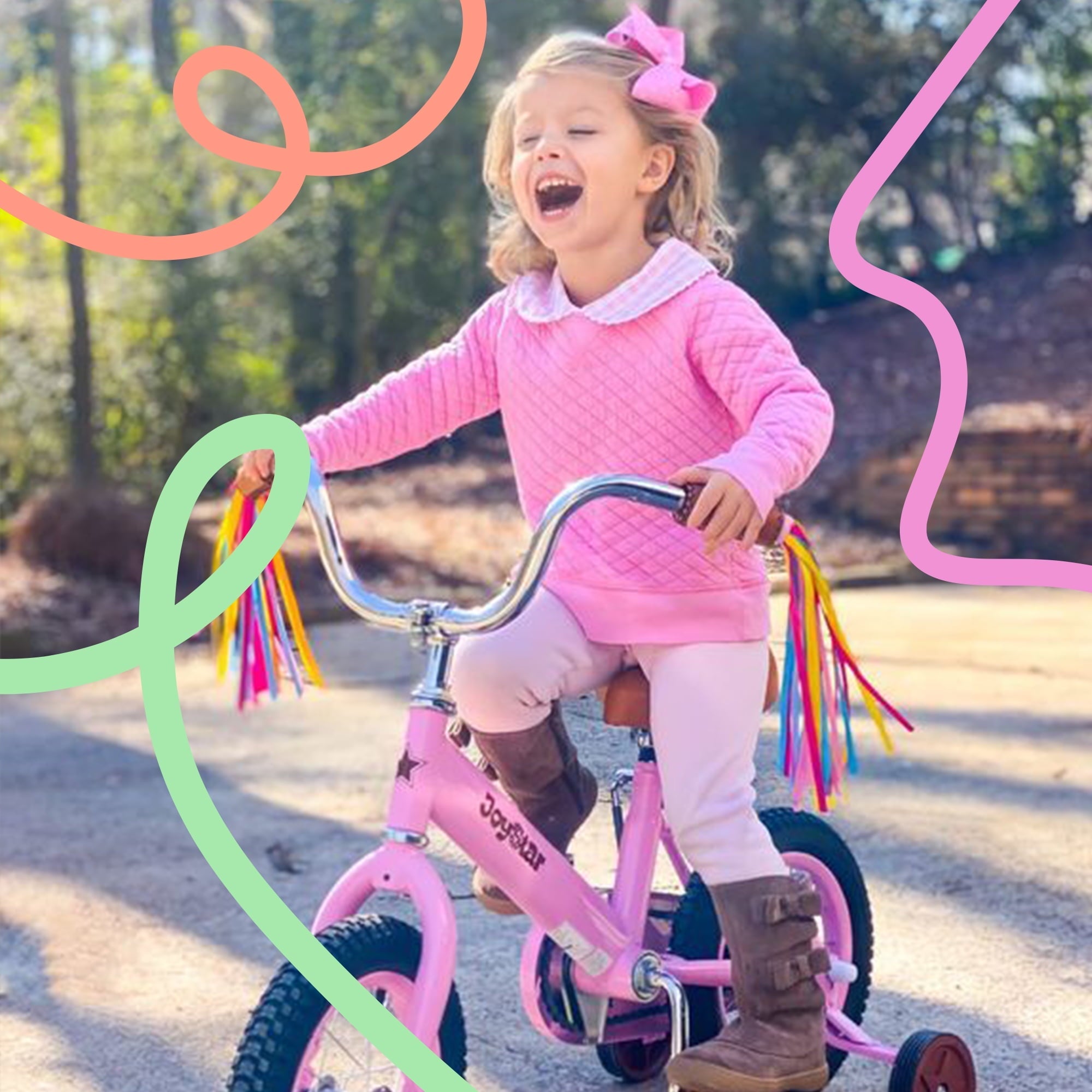 JOYSTAR Vintage Kids Bike with Basket & Training Wheels,12 14 16 20 24 Inch Kids Bike for 2-14 Years Old Girls & Boys, Green