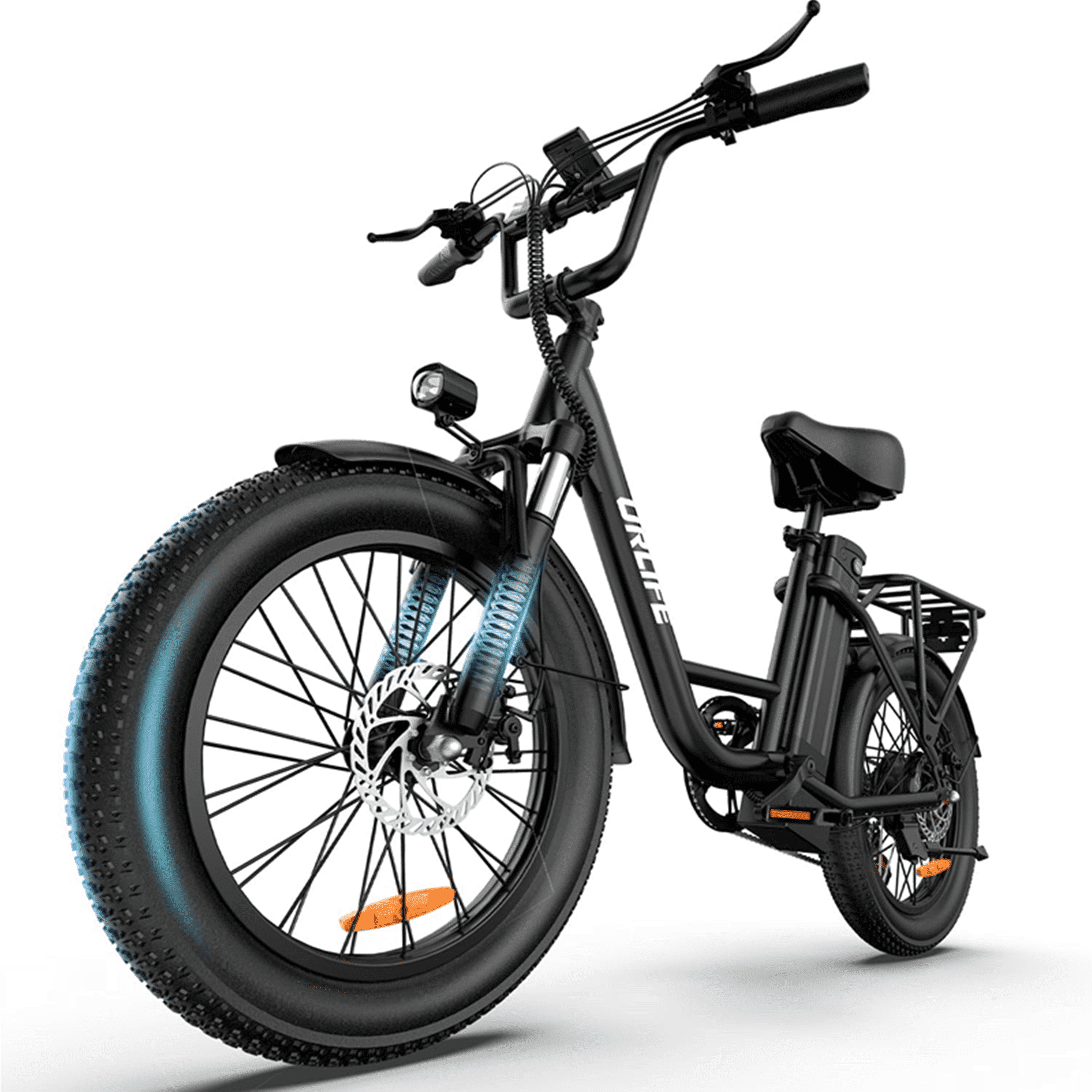 URLIFE 3.0 Fat Tire Ebike, 20 Electric Bicycles for Adult, 750W Peak Motor, 48V 13AH Remobavle Battery, 7-Speed Commuting Ebike, UL2849-Black