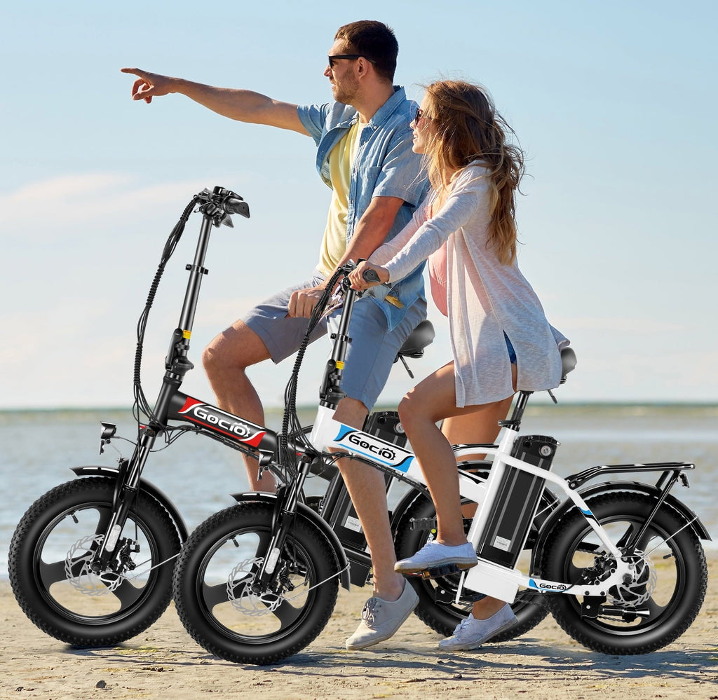 Gocio Peak 750W Electric Bike, 16 x 3.0 One-Piece Fat Tire Foldable Electric Bicycle for Adults Women, 48V 374.4Wh Removable Battery Ebikes, 20MPH Commuter E Bike for Teenager UL2849 Certified