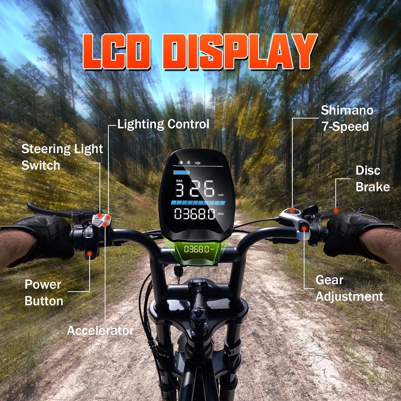 TST Electric Bike for Adults, 750W Peak 1500W Motor, 20x4 Fat Tire E Bicycle, E Mountain Bike, 48V/15AH UL2849, App Control
