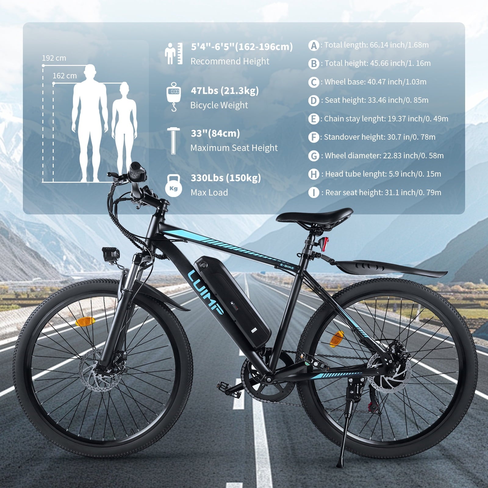 VTOKW 500W Electric Bike for Adults, 26 Electric Bicycles, 36V 10.4Ah Battery, 20MPH Ebike, E-Bike UL2849