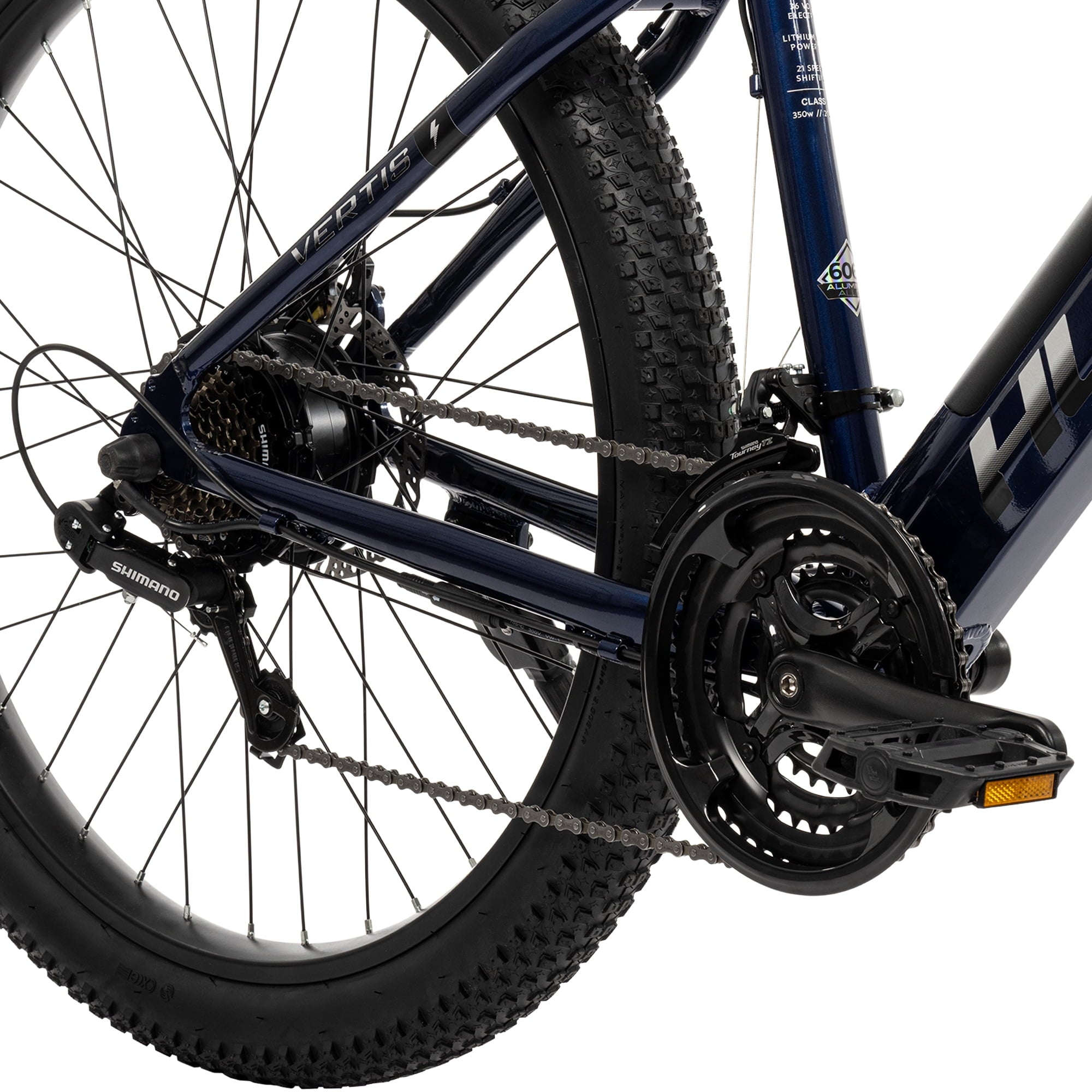 Huffy 27.5 Vertis 36V Electric Mountain Bike, Fits Riders 60+, Gray, Adult, Unisex