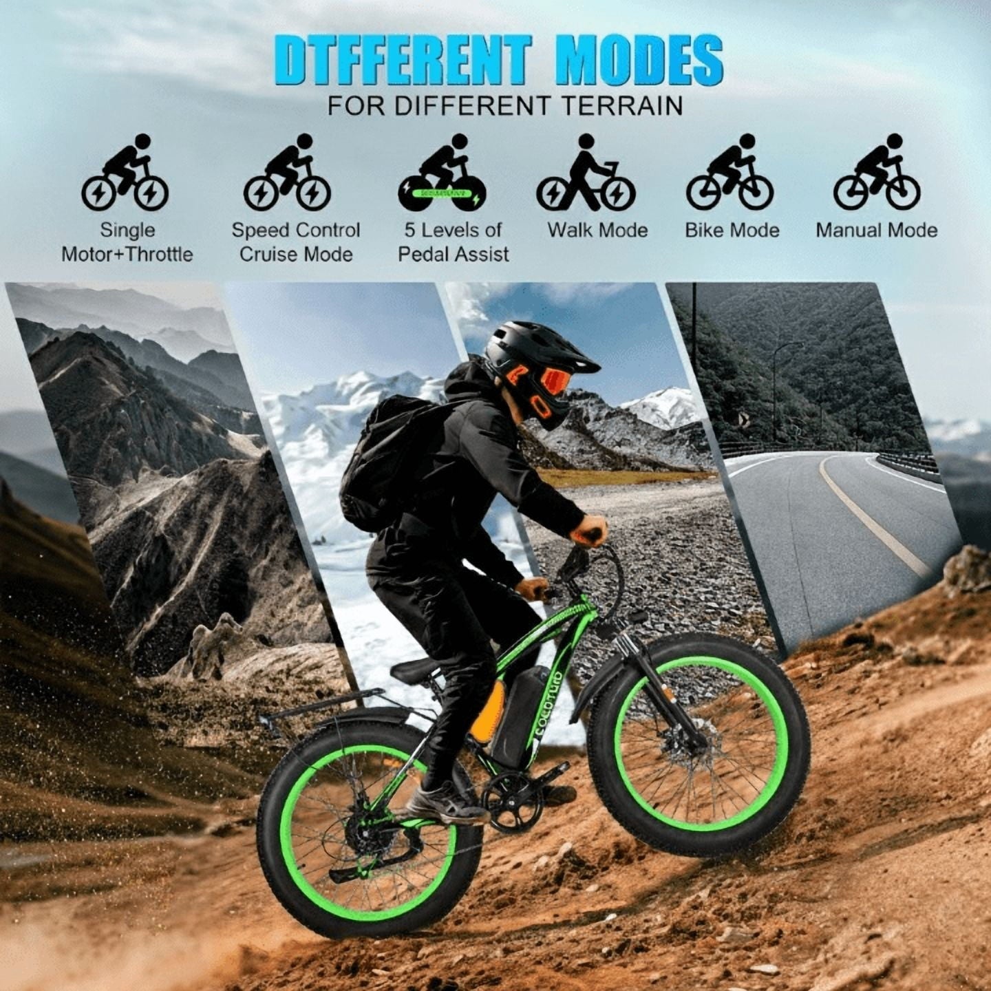 EOEOTWO 26 Fat Tire Electric Bike for Adults, 1500W Peak Motor, 48V 20Ah Battery Mountain Bike, 30 MPH Top Speed, Front Suspension & Dual Disc Brakes, 330 lbs Max Load All-Terrain E-Bike UL 2849