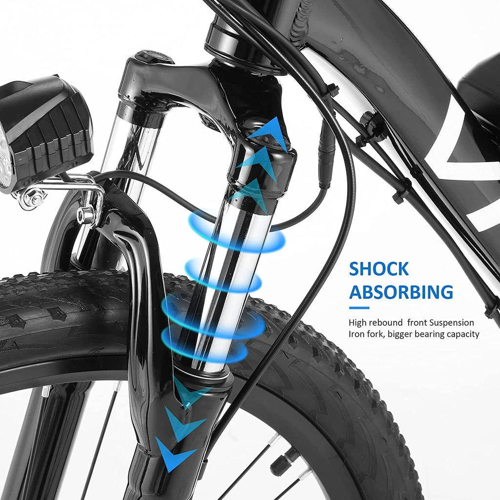 Vivi Electric Bike for Adults 26 Electric Mountain Bike 500W Cruise Control Electric Commuter Bike 21 Speed with Removable 48V Battery