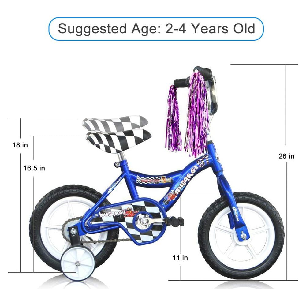 USToyOutlet 12 Kid's Beginner Bicycle for 2-4 Years Old Boys' and Girls' Bike Foam Tire for Indoor Use No Brake - Pink