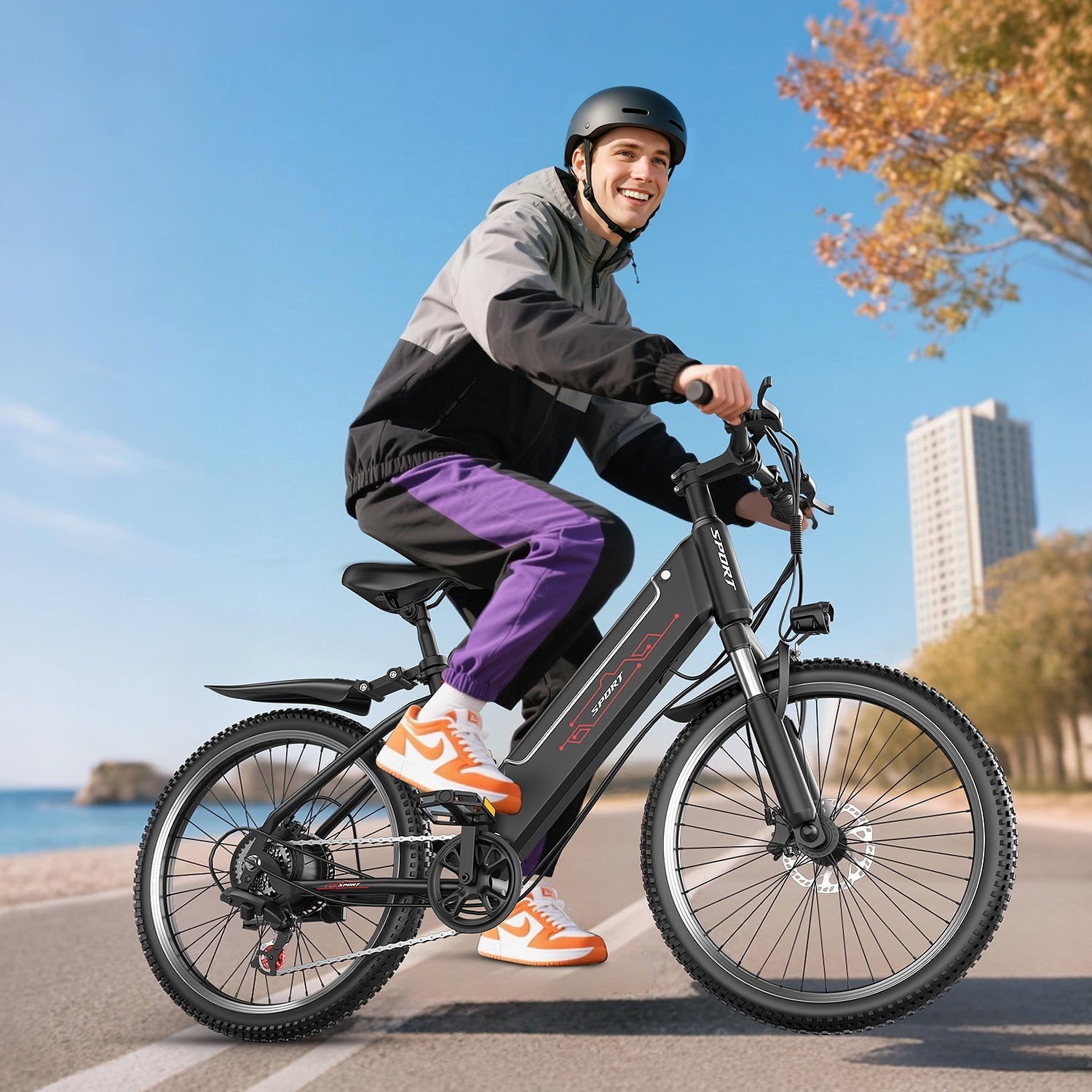 F26-1500W Off-Road Electric Bike, 26 Tire 55 Miles Electric Bike ,48V 10.5 Internal Battery, Top Speed 30MPH, Professional 7 Speed  .Adult electric bicycle .UL2849