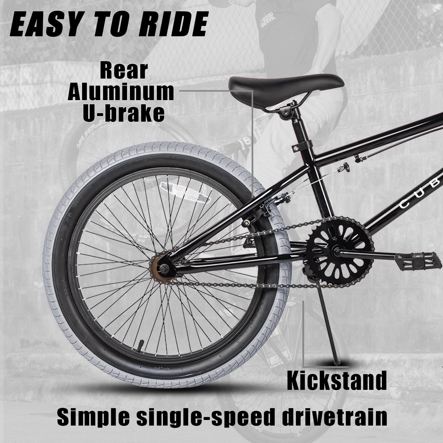 cubsala 18 in Freestyle BMX Kids Bike for Age 5-8 Years Old Boys Girls,Blue