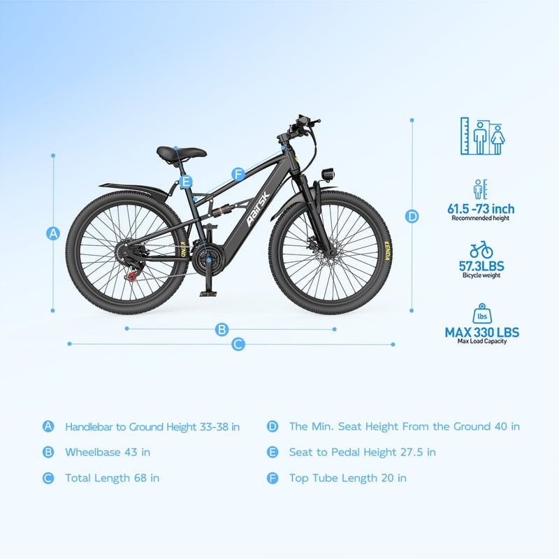 Unibike 26Electric Mountain Bike for Adults, 400W Brushless Motor Ebike, Top Speed 22MPH, 36V 13AH Lithium Battery, Gray