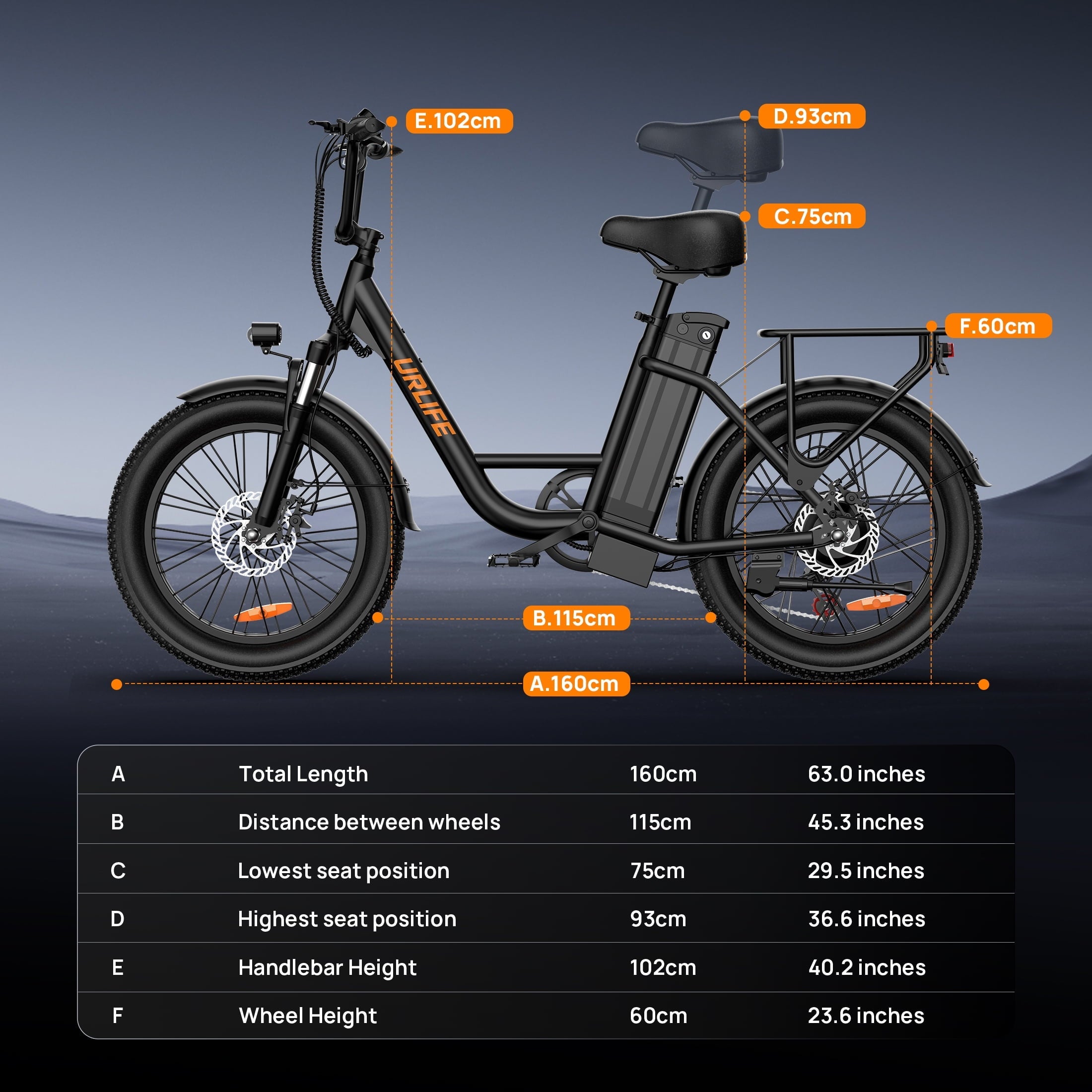URLIFE 3.0 Fat Tire Ebike, 20 Electric Bicycles for Adult, 750W Peak Motor, 48V 13AH Remobavle Battery, 7-Speed Commuting Ebike, UL2849-Black