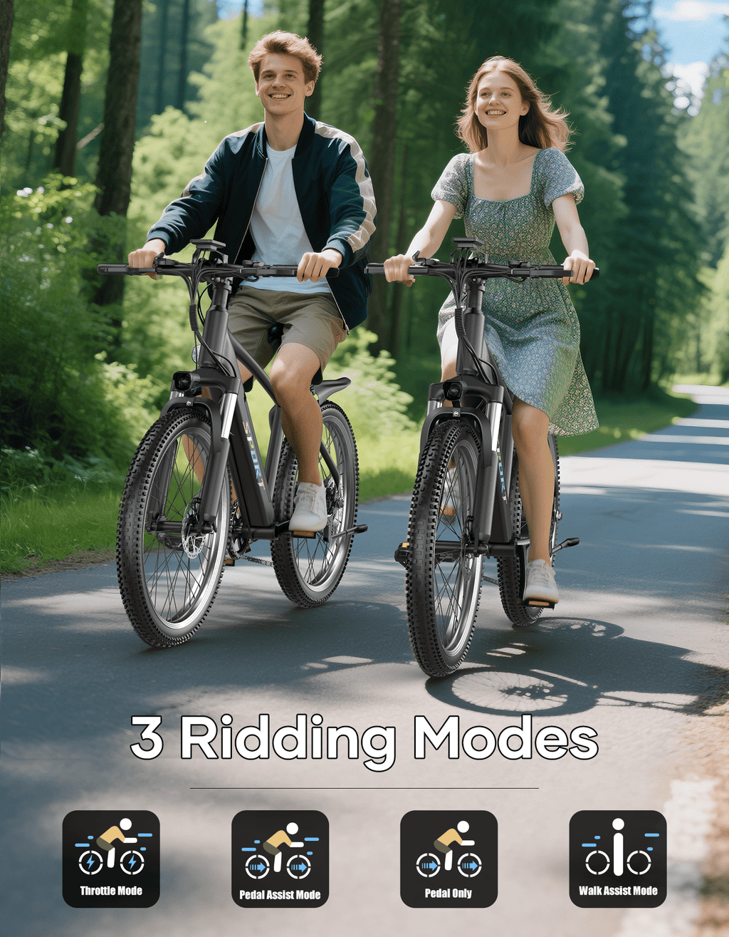 AZHAR G29 Electric Bike for Adults, 26 E-Mountain Bicycle,750W,Peak 1200W Motor 48V 10.4Ah Ebike UL2849
