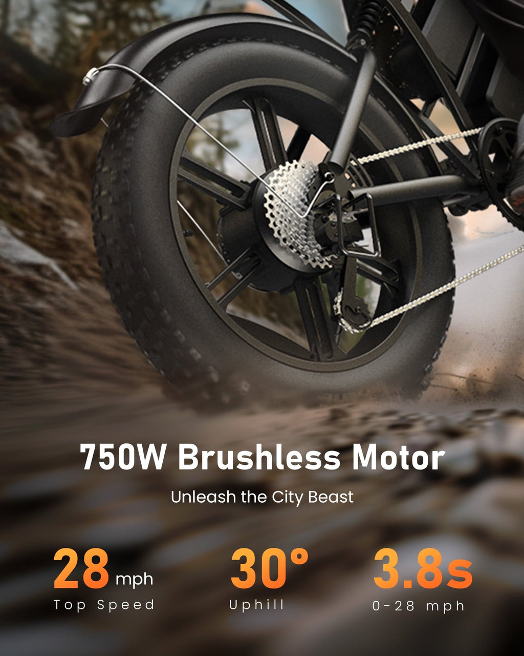 Electric Bike for Adults,28MPH,1500W Peak Motor,100+ Miles Range,Dual Battery,7-Speed,20 Fat Tire E-Bike,Moped Style Electric Bicycles,Black