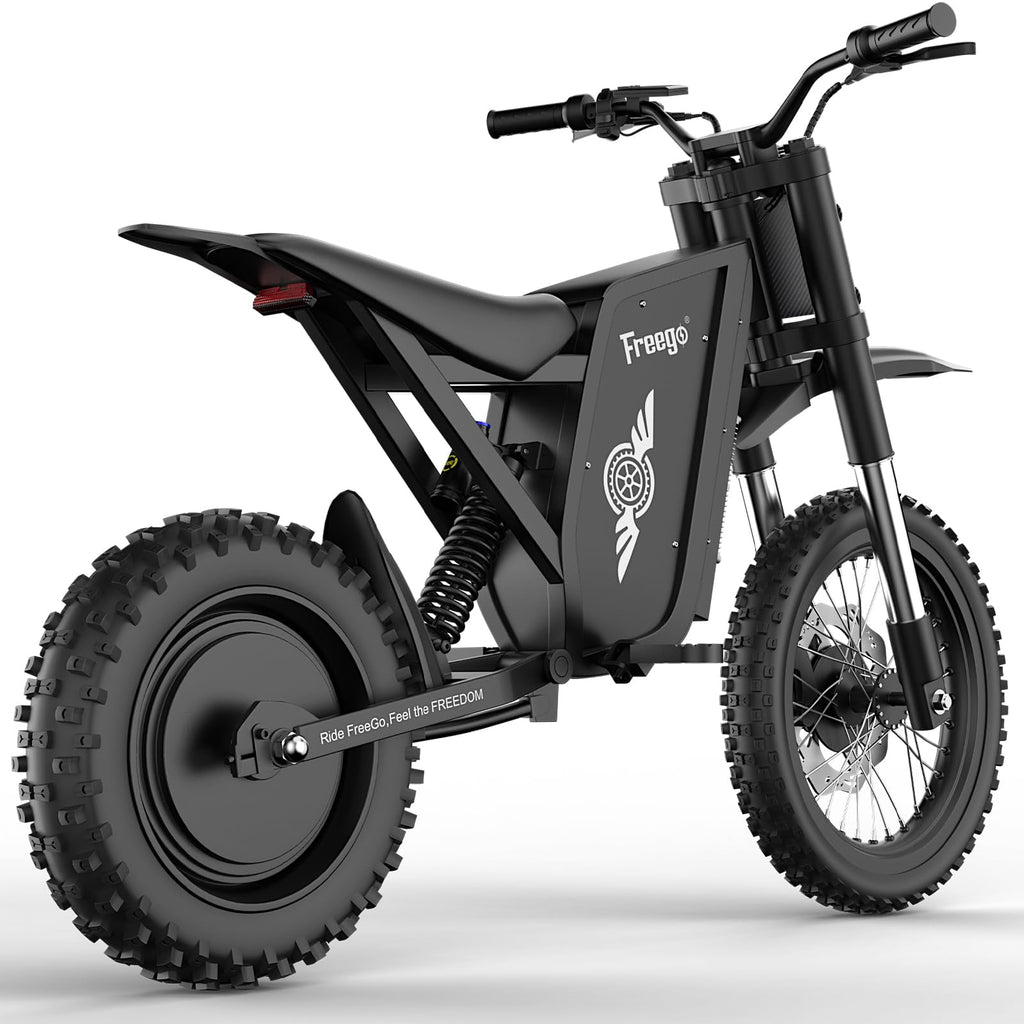 Freego X0 Electric Mountain Bike for Adults & Teens,3600W(Peak),60V 23AH Battery,40 MPH Top Speed,50 Miles Range,14/10 Tires,UL2849