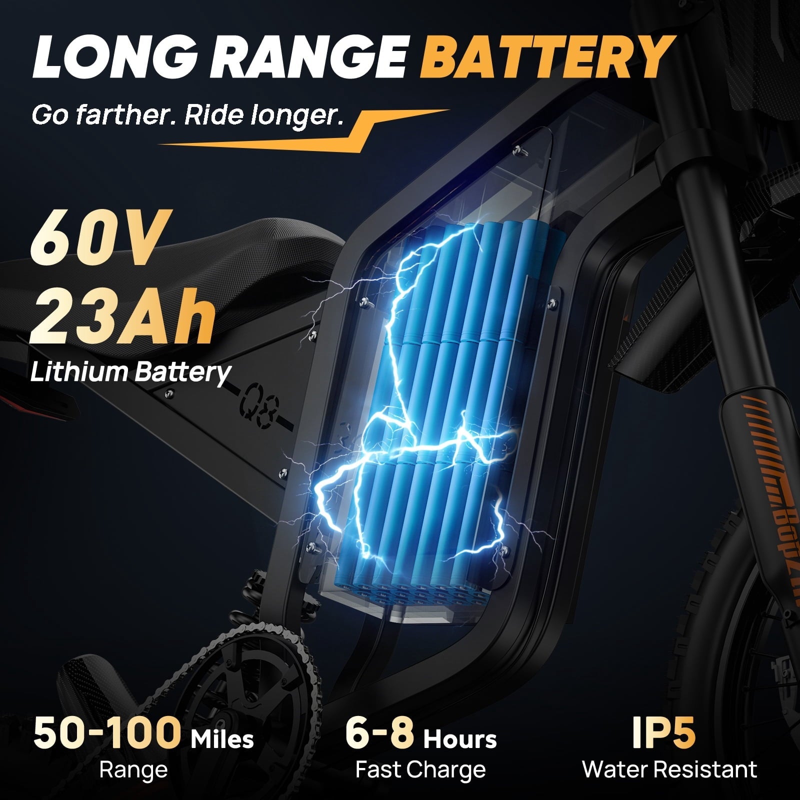 Electric Dirt Bike for Adults/Teens,Peak 2600W,Anti Theft Alarm Electric Motorcycle,60V 23AH,Max 100 Miles Removabale Battery,14/12 Tire Mountain Bike UL2849