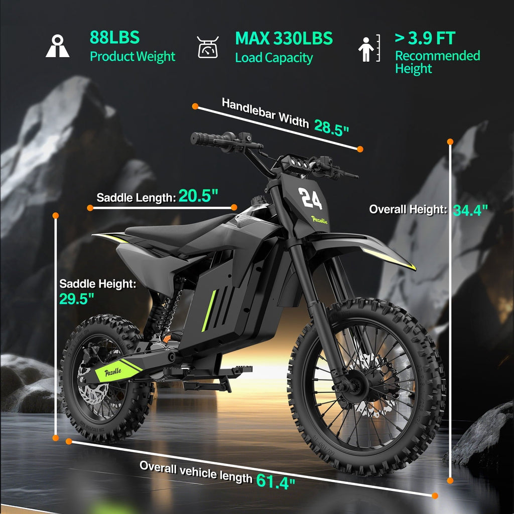 Electric Dirt Bike for Adults/Teens,Peak 2600W,Anti Theft Alarm Electric Motorcycle,60V 23AH,Max 100 Miles Removabale Battery,14/12 Tire Mountain Bike UL2849