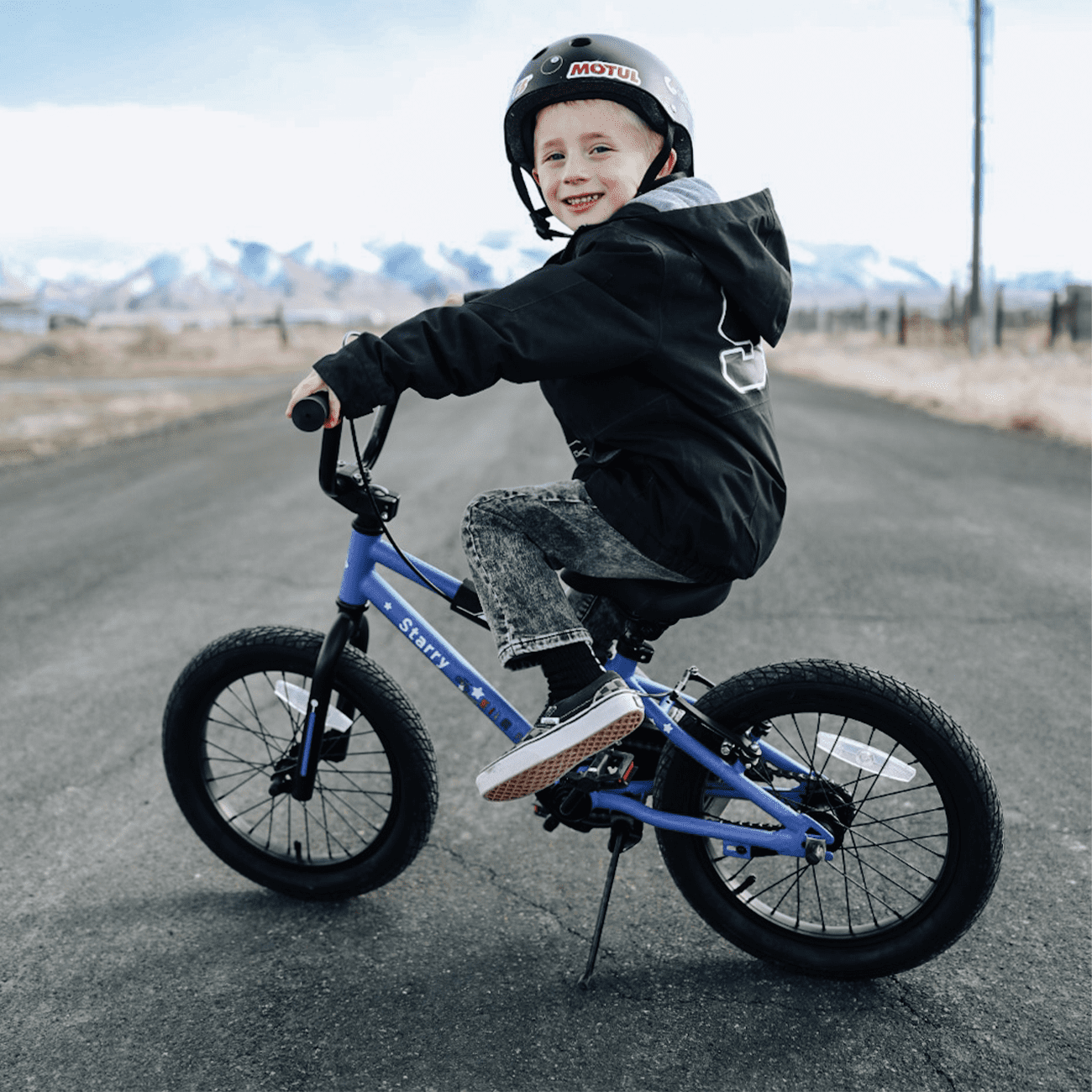 Glerc 14 Inch Little Kids Bike BMX Style Bicycle with Training Wheels Coaster Brake for 3 4 5 Years Old Boys Girls, Blue