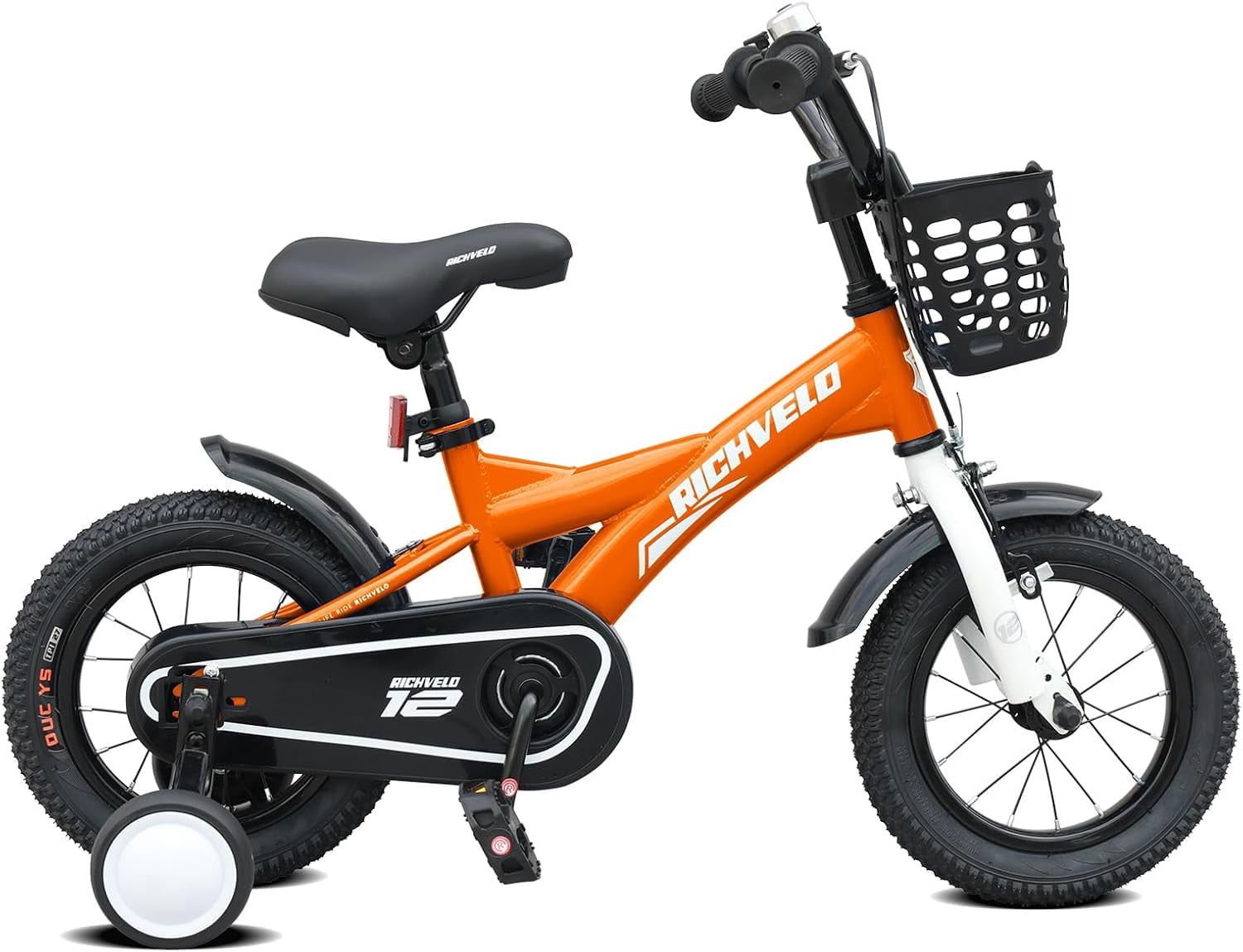 Kids Bike 12 Inch for Boys Girls, BMX Style Kids' Bicycle with Removable Training Wheels and Basket, Coaster Brake Toddlers Children's Bicycle Gift for Boys Girls 2-4 Years Old, Blue