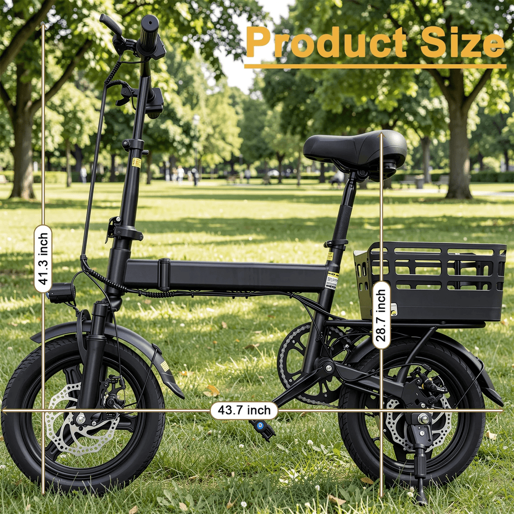 14 Foldable Electric Bike, 500W Commuter Ebike for Adults, Mini Ebike with Basket, 432WH Battery, 18MPH & 20 Miles, UL2849