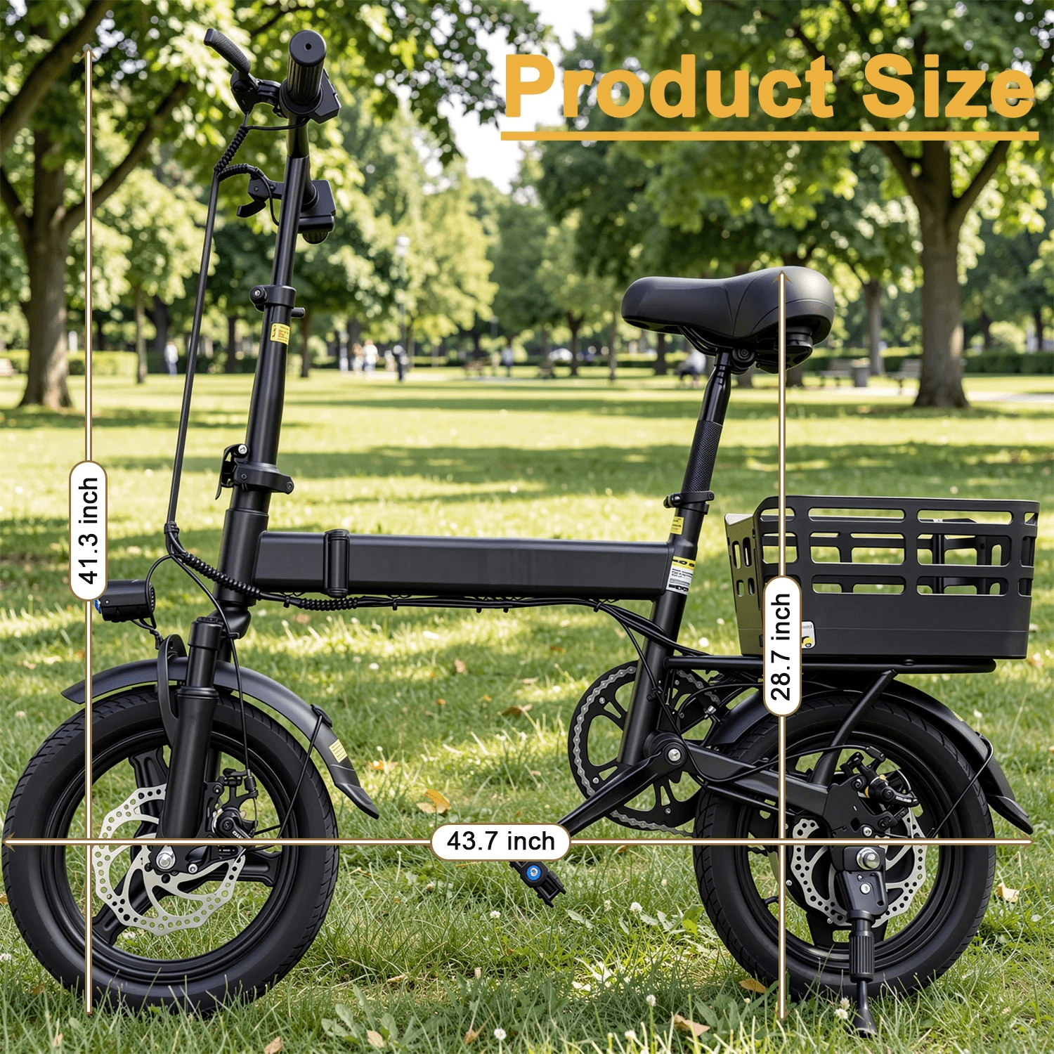 14 Foldable Electric Bike, 500W Commuter Ebike for Adults, Mini Ebike with Basket, 432WH Battery, 18MPH & 20 Miles, UL2849