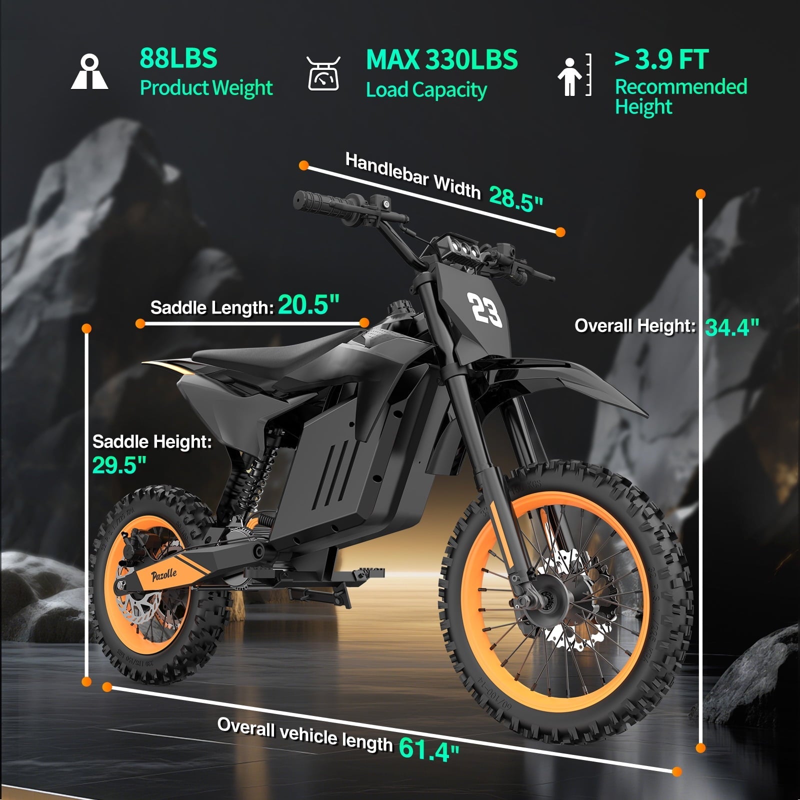 Electric Bike for Adults,1500W 35MPH,48V 20AH 30-80 Miles,20'' Fat Tire Mountain Bike with Rear Rack UL2849