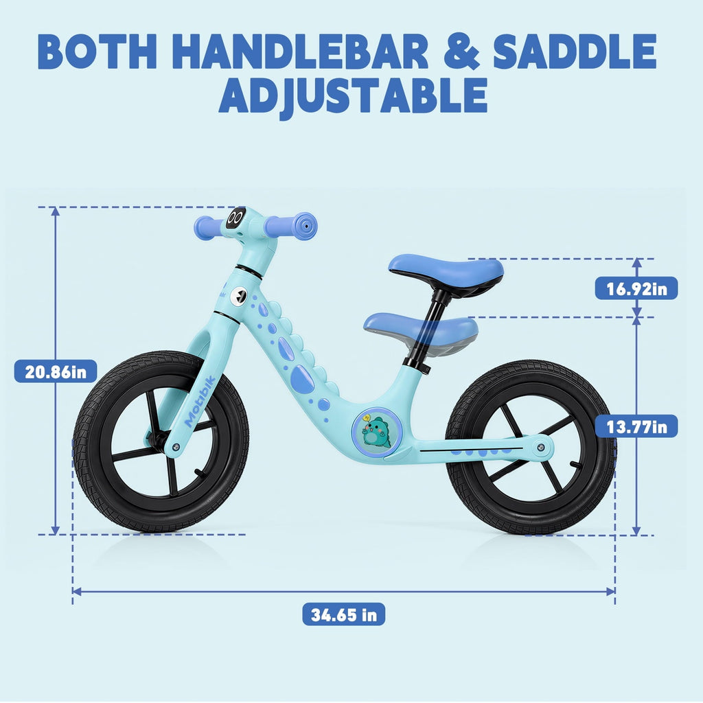 WLRETMCI 12 Kids Balance Bike, Glass Fiber Lightweight Toddler Bicycle for 2-5 Years Boys Girls, Pink