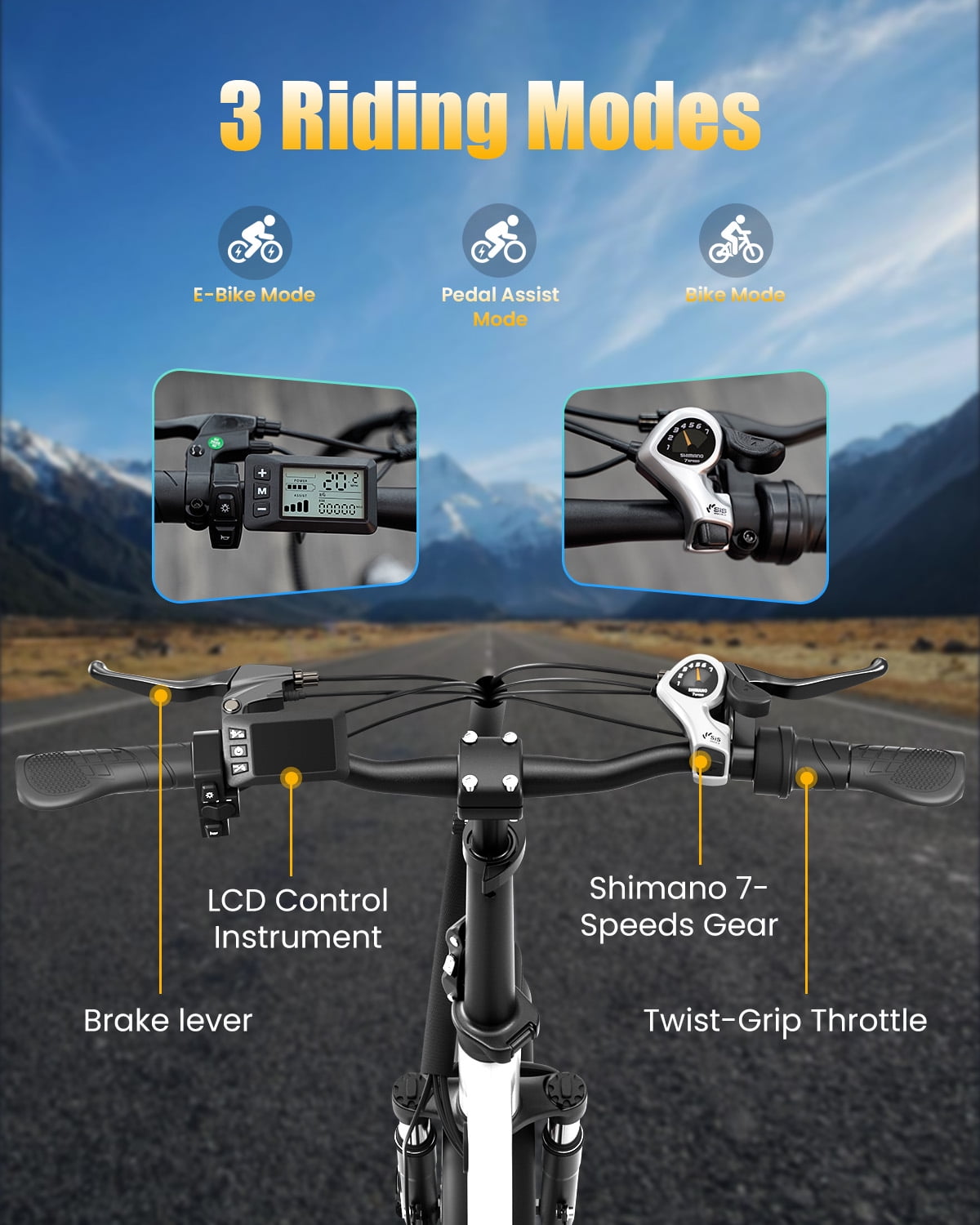 SE1 Folding Electric Bike 1000W 48V 15Ah, 20x3.0 Commuter Ebike with Passenger Seat UL2849