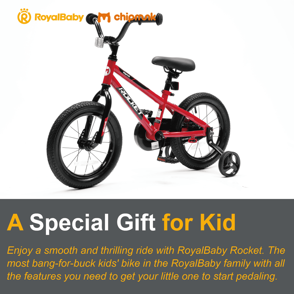 RoyalBaby Rocket Kids 14-Inch BMX Training Wheel Bicycle,Blue