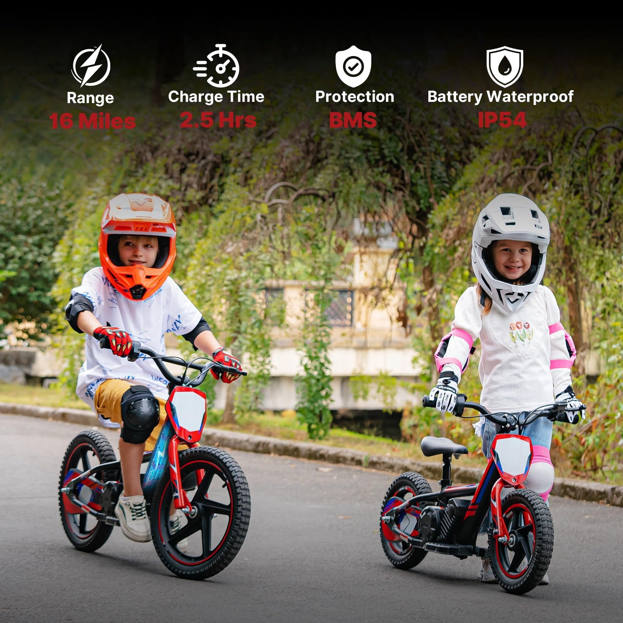 RFN Kids 24V Electric Balance Bike – 170W Motor, 2-Speed Mode, 12 Off Road Electric Dirt Bike, Safe Starter Ebike for Ages 3+