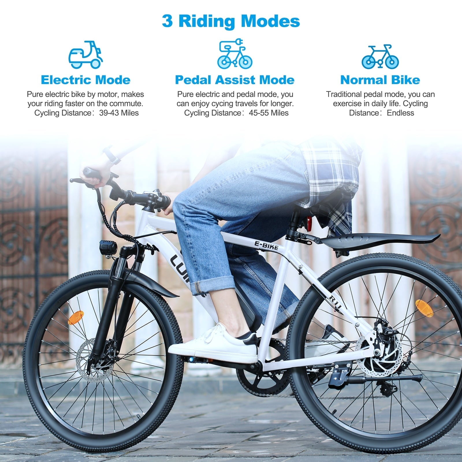 VTOKW 500W Electric Bike for Adults, 26 Electric Bicycles, 36V 10.4Ah Battery, 20MPH Ebike, E-Bike UL2849