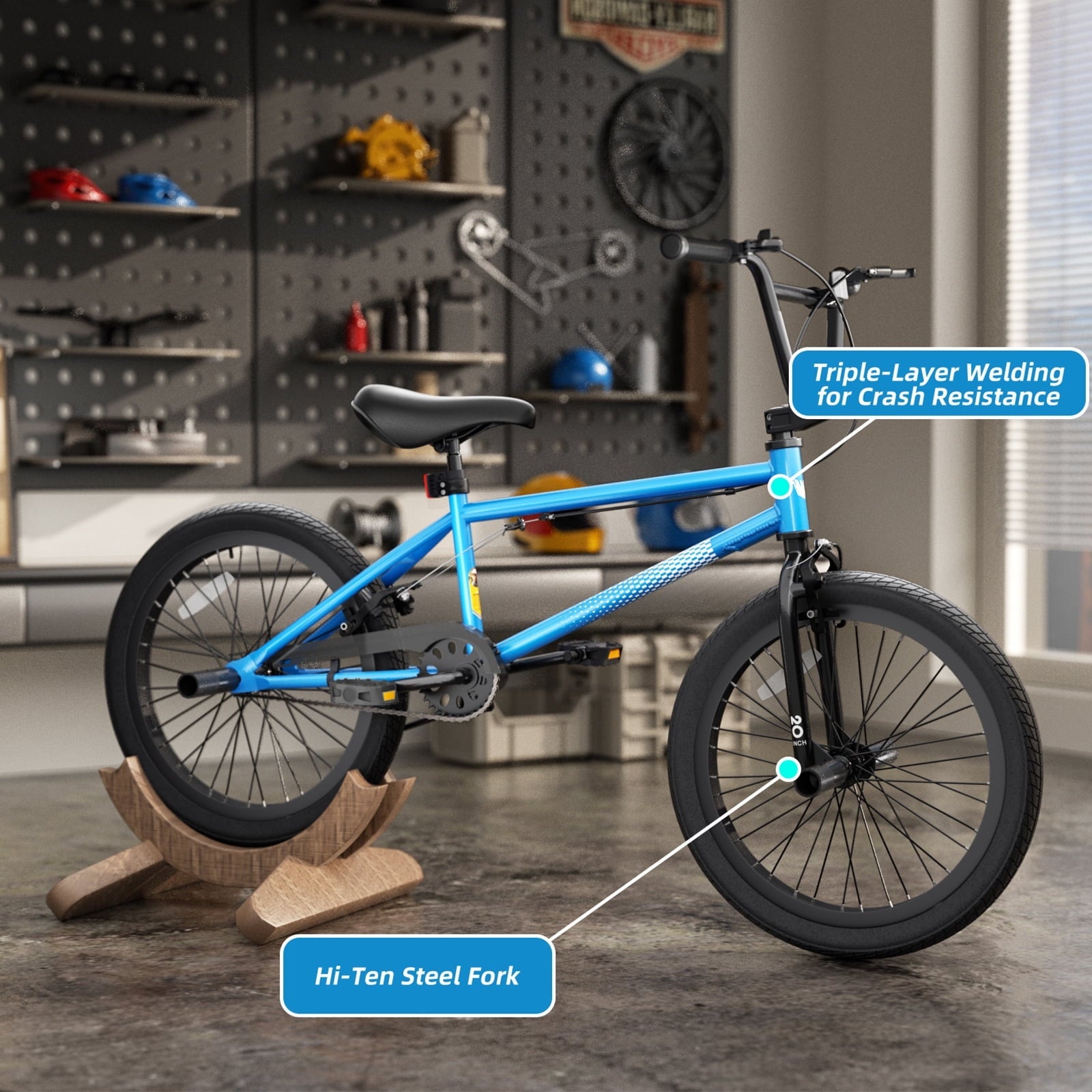 KORIMEFA Freestyle Kids BMX Bikes 18 20 Inch Kids Bicycles for Years Old Boys Girls Teen with Adjustable Seat and Handbrake, for Kids 8-12 Beginner-Level to Advanced Rider