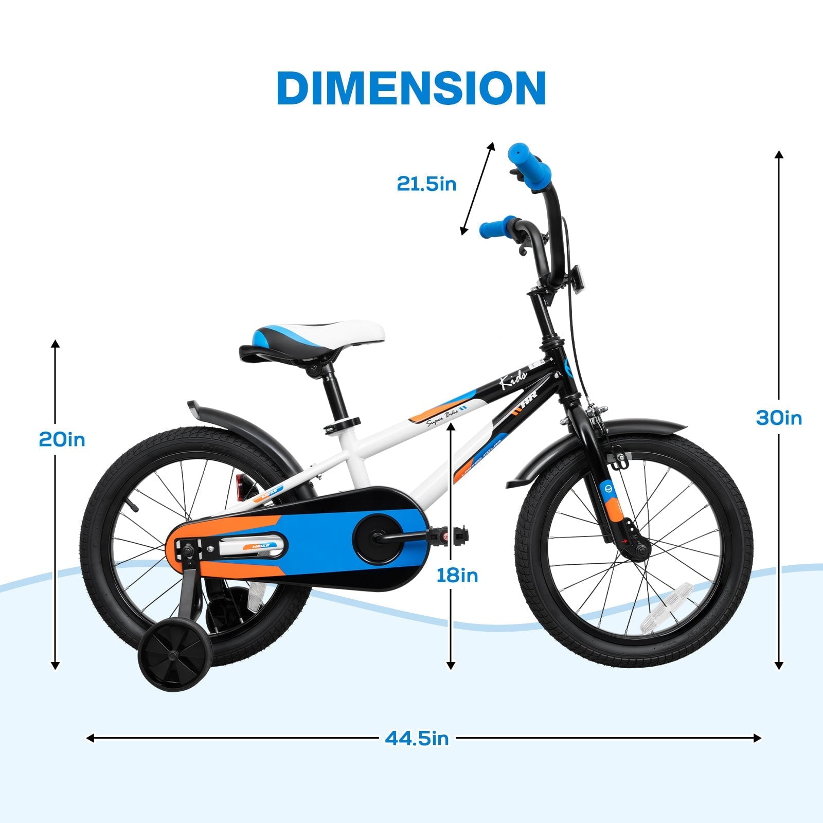 Hykolity Kids Bike, 16 Inch Children Bicycle for Boys & Girls Ages 4-6 Years Old, Rider Height 38-48 Inch, Sport Bike BMX Freestyle Handlebar Black Green
