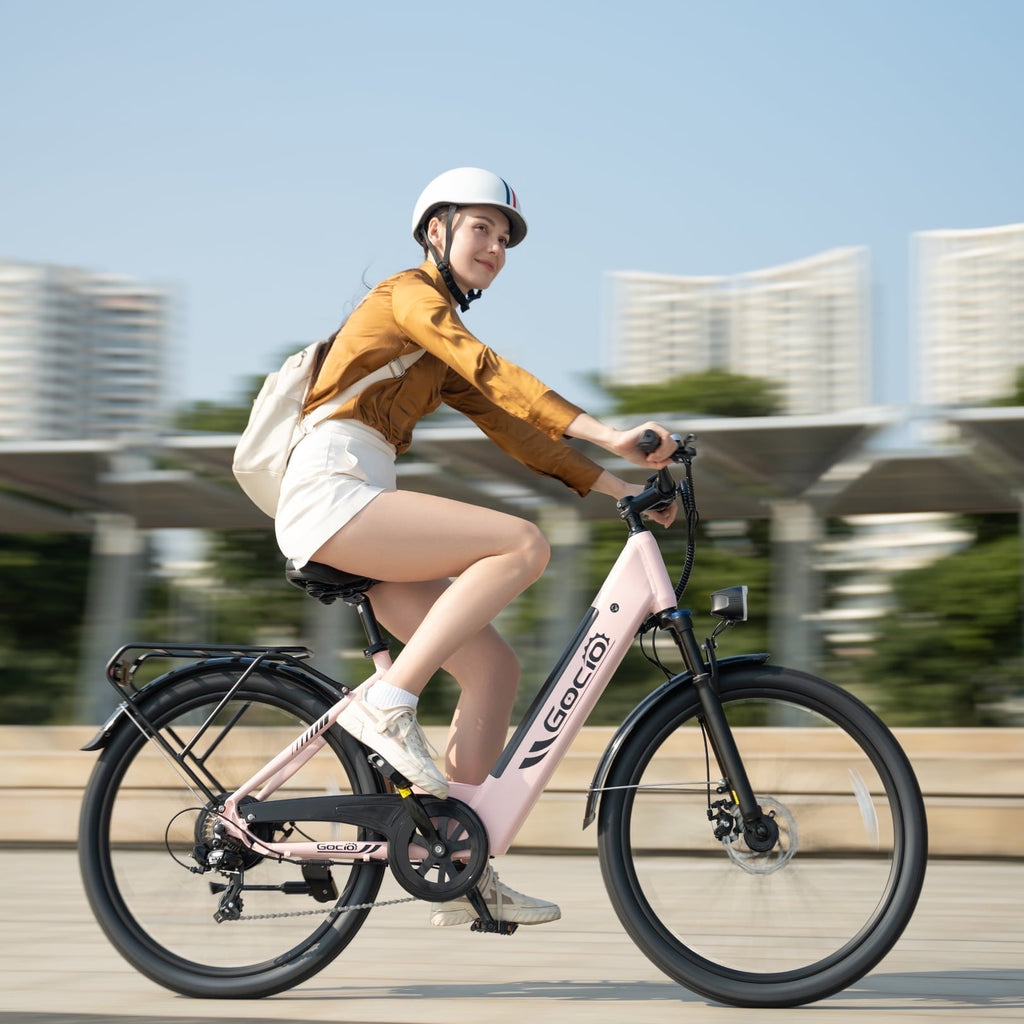 Gocio 26 x 2.1 Electric Bike for Adults, 500W Commuter Ebike, 48V 720wh Built-in Battery, 5 Riding Modes, Max 60 Miles, LCD, Lockable Front Suspension Step Thru E Bikes UL 2849