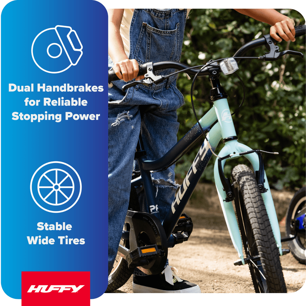 Huffy 20-Inch GRM Kids' Bike, Perfect Fit Frame for a Natural Riding Position, Dual Braking System for Confident Control, Full Chainguard for Safety, Fits Riders 45–52 Tall, Blue