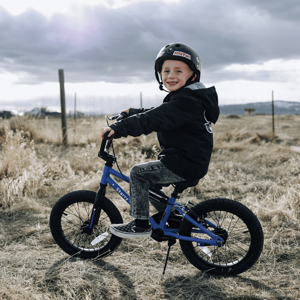 Glerc 14 Inch Little Kids Bike BMX Style Bicycle with Training Wheels Coaster Brake for 3 4 5 Years Old Boys Girls, Blue