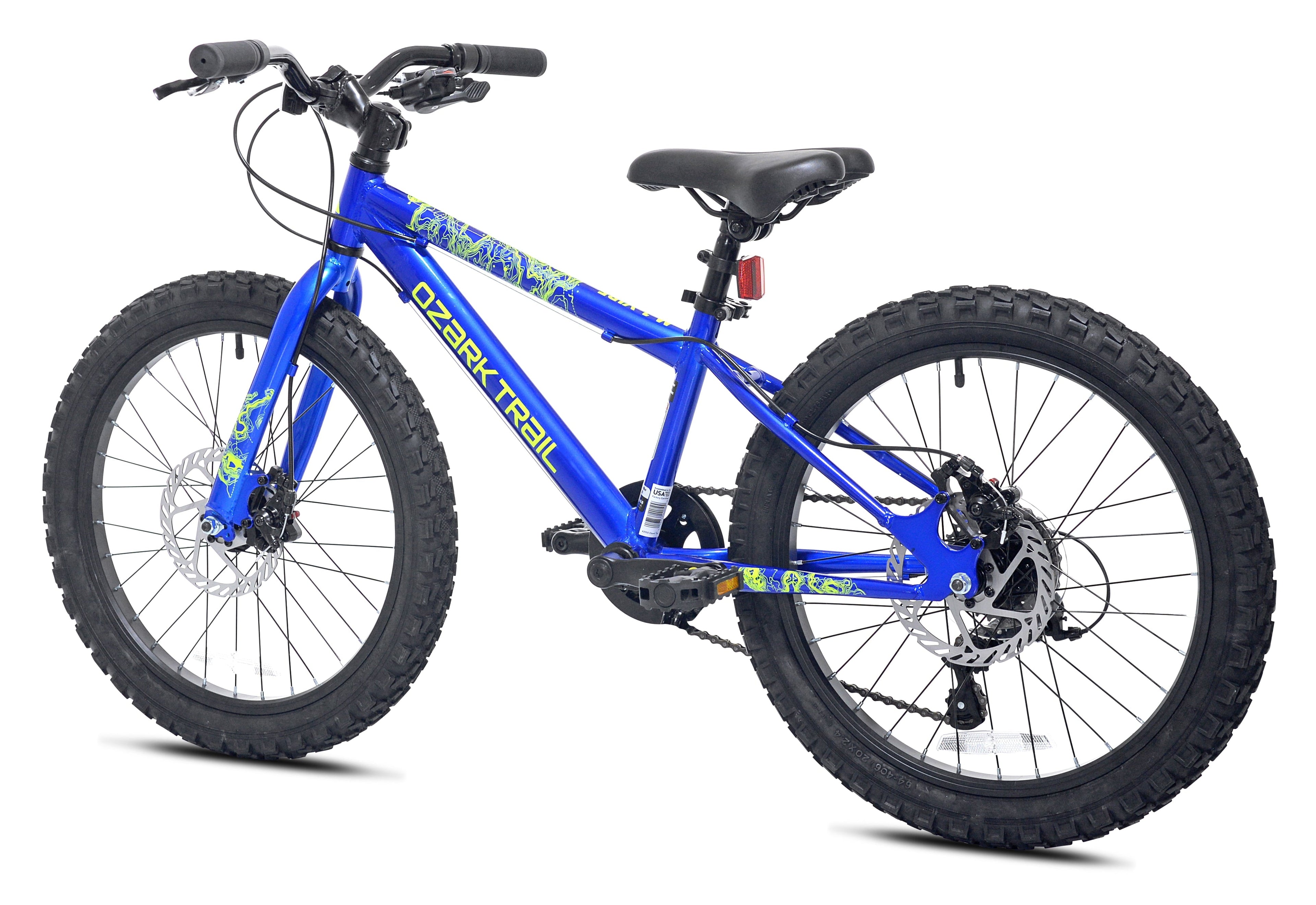 20 Ozark Trail Mountain Bicycle, 7 Speed, Fits Riders 3'11-4'4, Child, Unisex, Blue