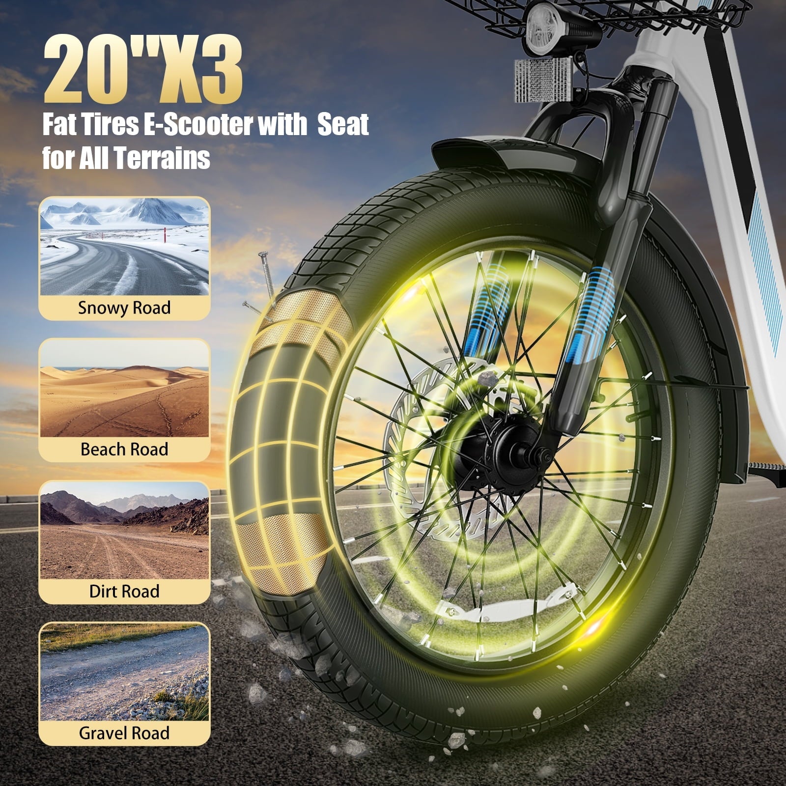 SANOPY 500W Electric Bike for Adults,48V Removable Battery,20 Mile Range&20MPH Max Speed,Electric Scooter with Seat,Commuter E-scooter for Adults and Teens,Gray,UL2272
