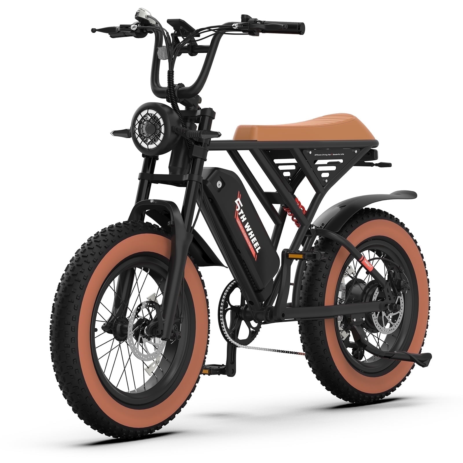 5TH WHEEL LB16 750W Electric Bike for Adults, 20 × 4 Fat Tire E Mountain Bikes, 48V 14.5Ah Removable Battery, Front Suspension, 7-Speed UL2849