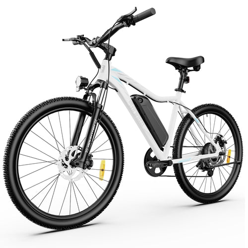 5TH WHEEL WLB17 26 Electric Bike for Adult, 500W Peak Ebike with 36V 10.4Ah Removable Battery, Electric Bicycle with 7 Speed, UL2849, White/Black