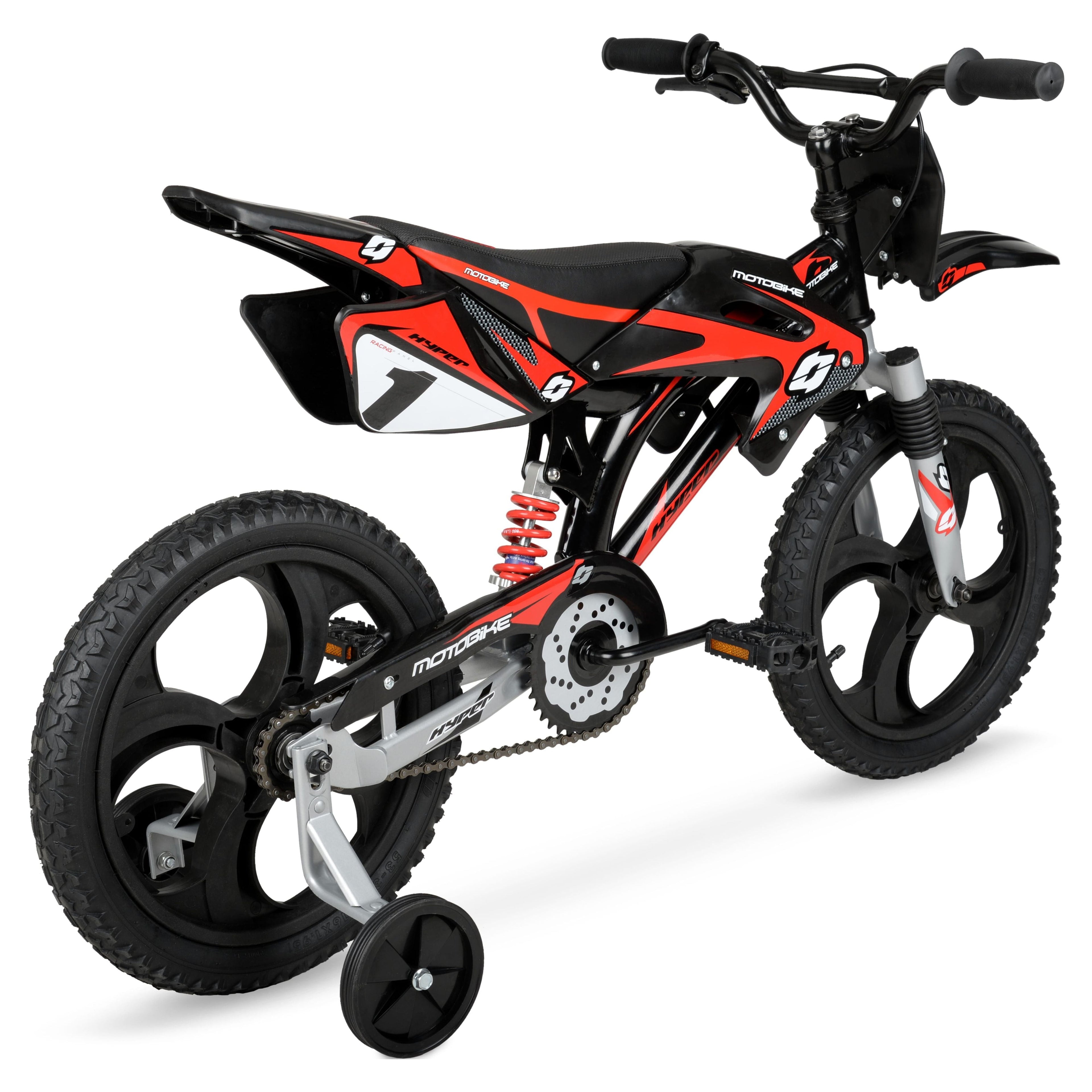 Hyper Bicycles 16 Moto Bike, Children Ages 5-7, Black/Red