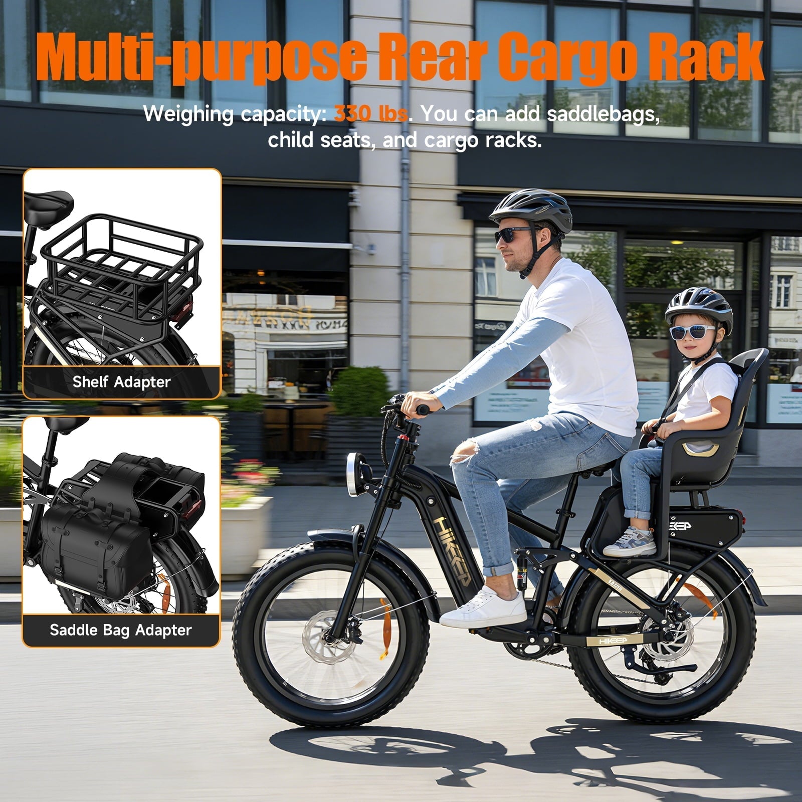 Helokeep 26 Green Fat Tire High Performance Cargo Electric Bike for Men, 4000W Peak 2000W, 40MPH, 48V 25Ah UL2849 Off-Road Ebike