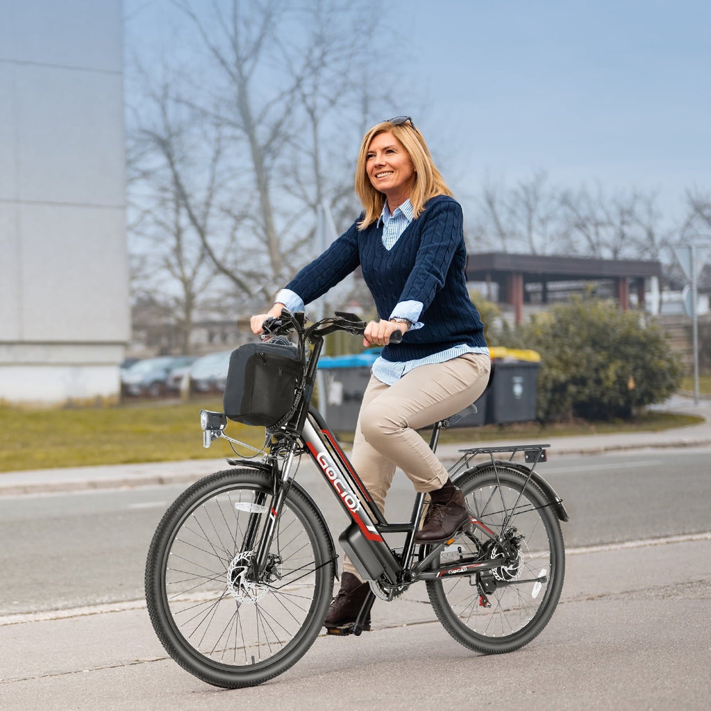 Gocio UL2849 Certified 26 Electric Bike for Adults, 750W Peak Motor, 48V 7.8Ah Battery, 19.8 mph 7-Speed Commuter Ebike with Disc Brakes